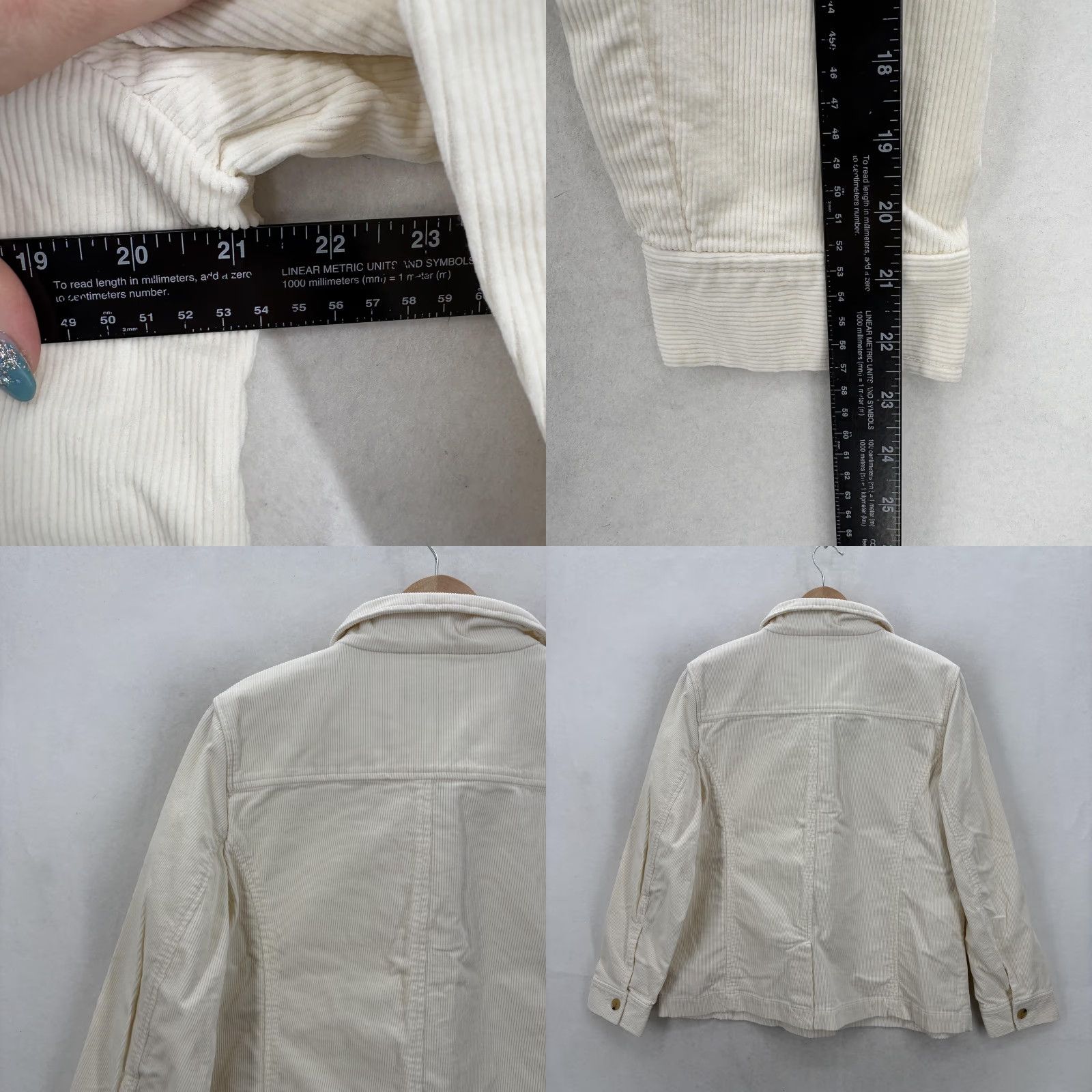 Talbots VINTAGE: TALBOTS Jacket Womens PL Beige Corduroy Button Front Utility Petite Casual NWT Size L / US 10 / IT 46 - 8 Thumbnail