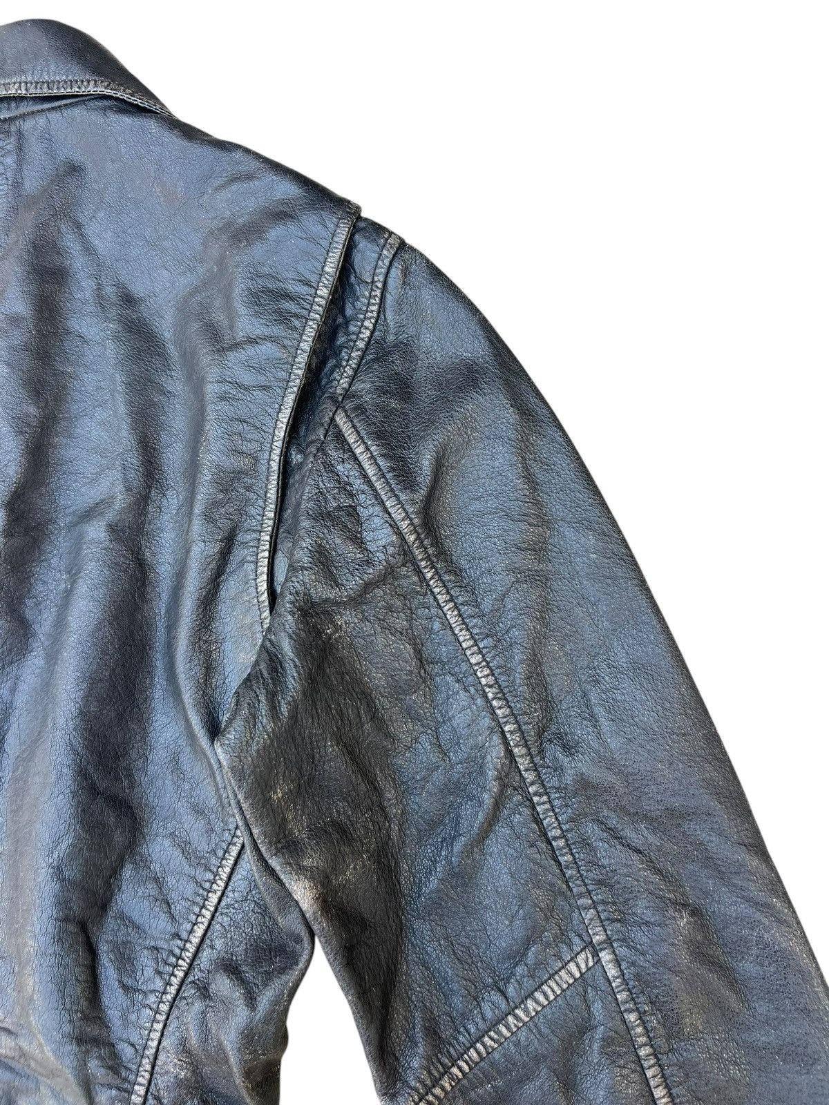 Levi's Levi’s Talon Patina Black Leather Double Collar Biker Jacket Size US M / EU 48-50 / 2 - 21 Thumbnail