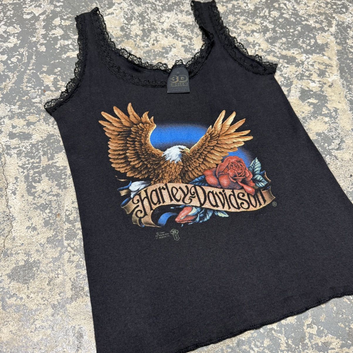Vintage Vintage Harley Davidson Eagle 3D Emblem 90s Lace Tank Top T Size US M / EU 48-50 / 2 - 3 Thumbnail