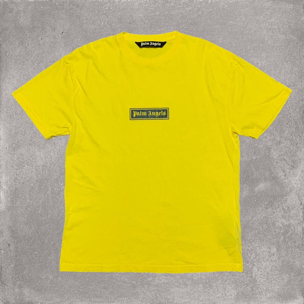 Palm Angels Palm Angels Large Box Logo Graphic Yellow Tee Size US L / EU 52-54 / 3 - 1 Thumbnail