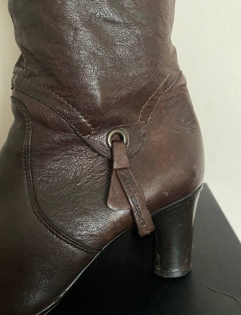A.S.98 A.S.98. Airstep Brown Leather High Boots Moto Style Size US 8 / IT 38 - 4 Thumbnail