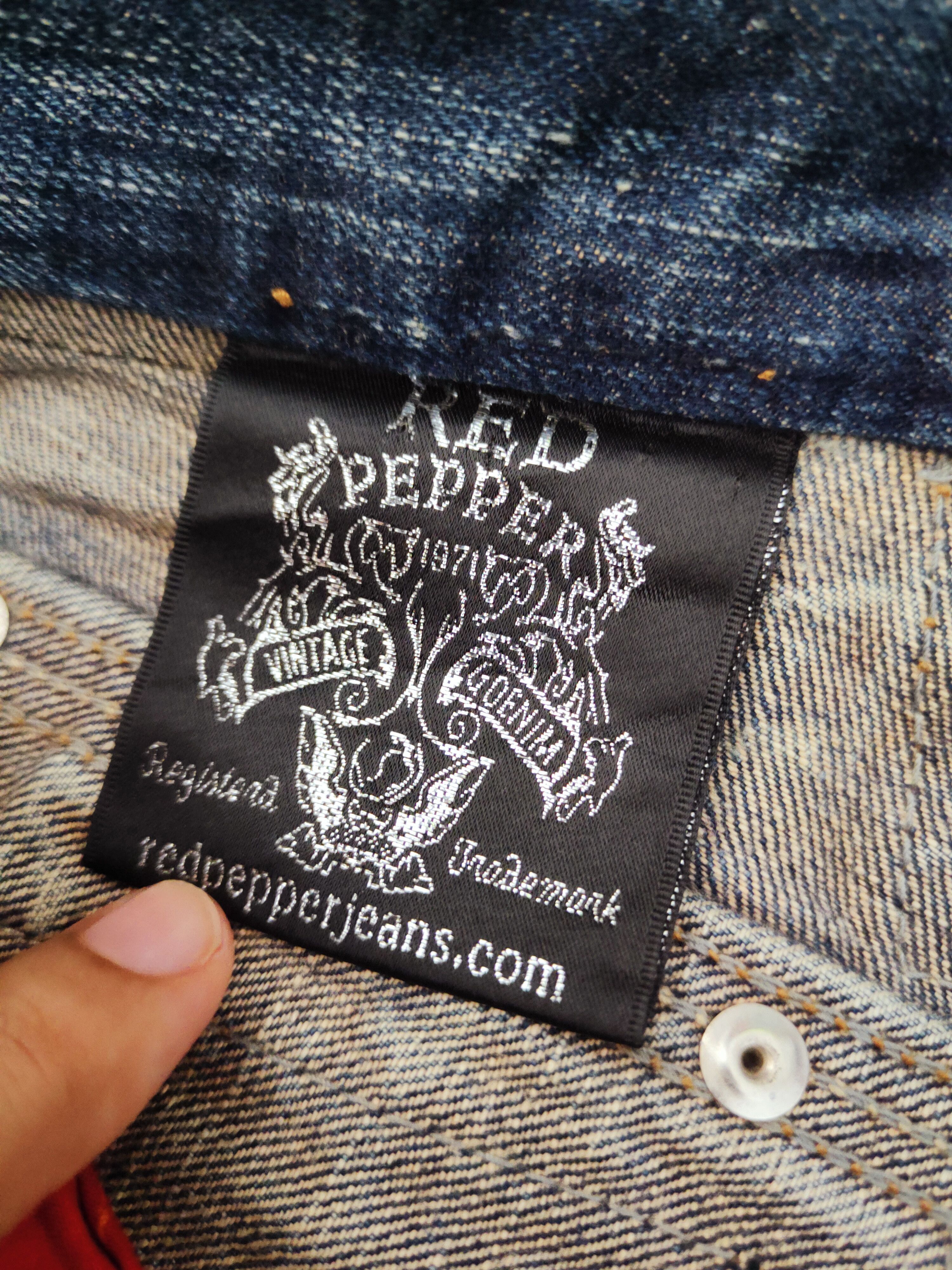 Japanese Brand Red Pepper Dark Blue Distressed Ripped Jeans #W381 Size US 32 / EU 48 - 17 Thumbnail