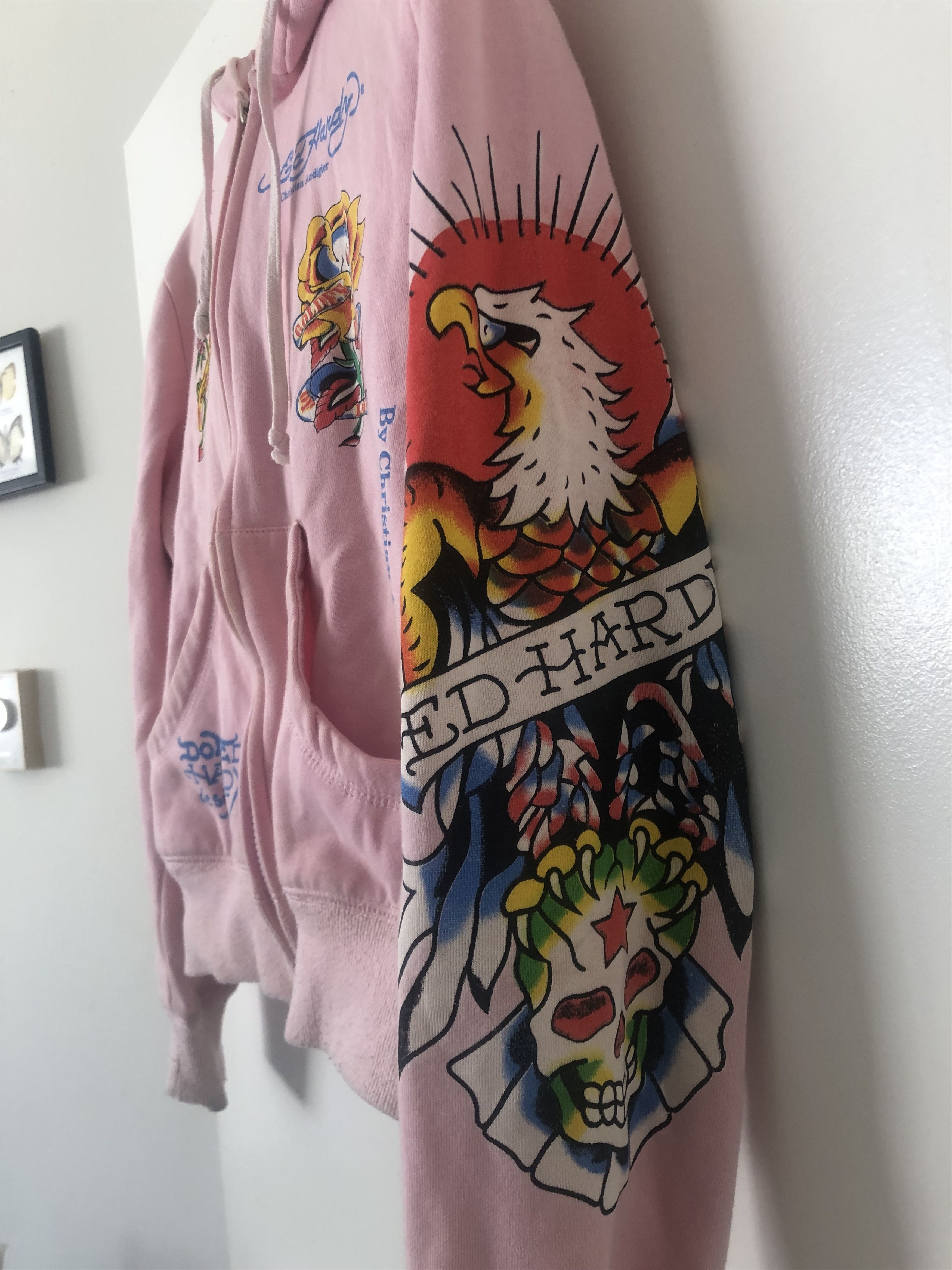 Ed Hardy Ed Hardy Pink Zip-Up Sweater Size S / US 4 / IT 40 - 2 Thumbnail