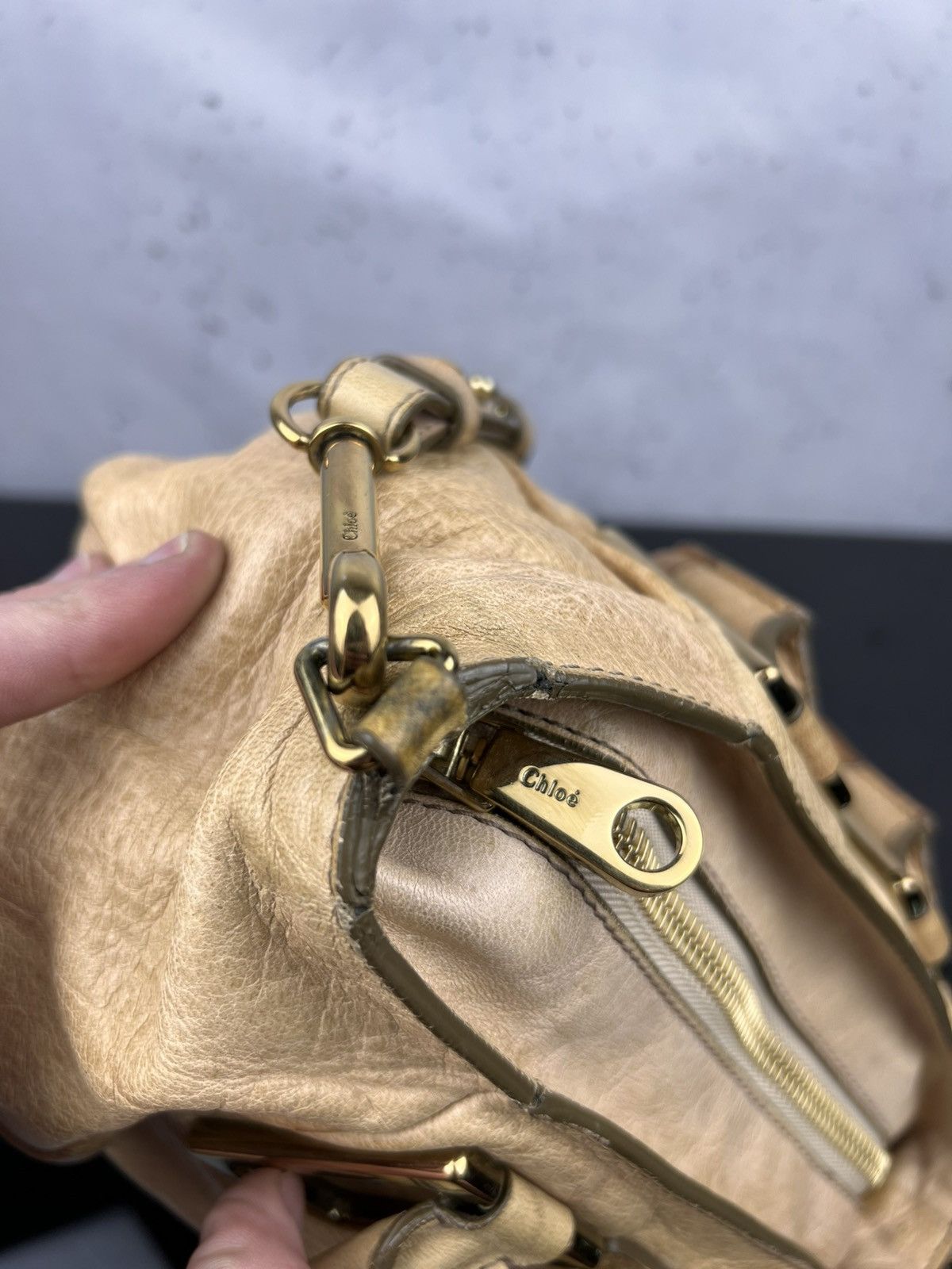 Chloe Authentic Chloé Ethel Small Satchel Bag Tan Lambskin Leather Size ONE SIZE - 9 Thumbnail