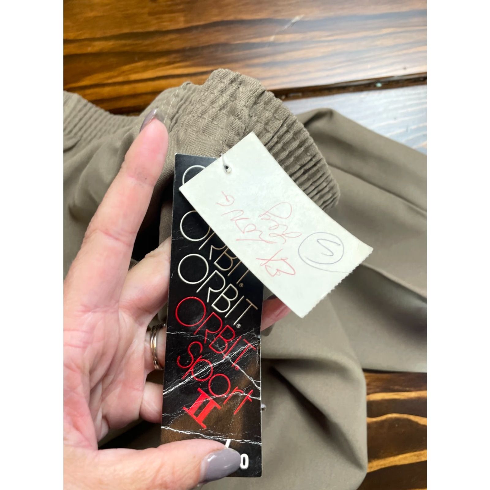 Vintage Orbit Sport Dress Pants Men's 40/26W Tan Vintage Elastic Waist Slim Regular Flat Front Front Dress Pants Mens Tan 40/26W Size US 40 / EU 56 - 4 Thumbnail