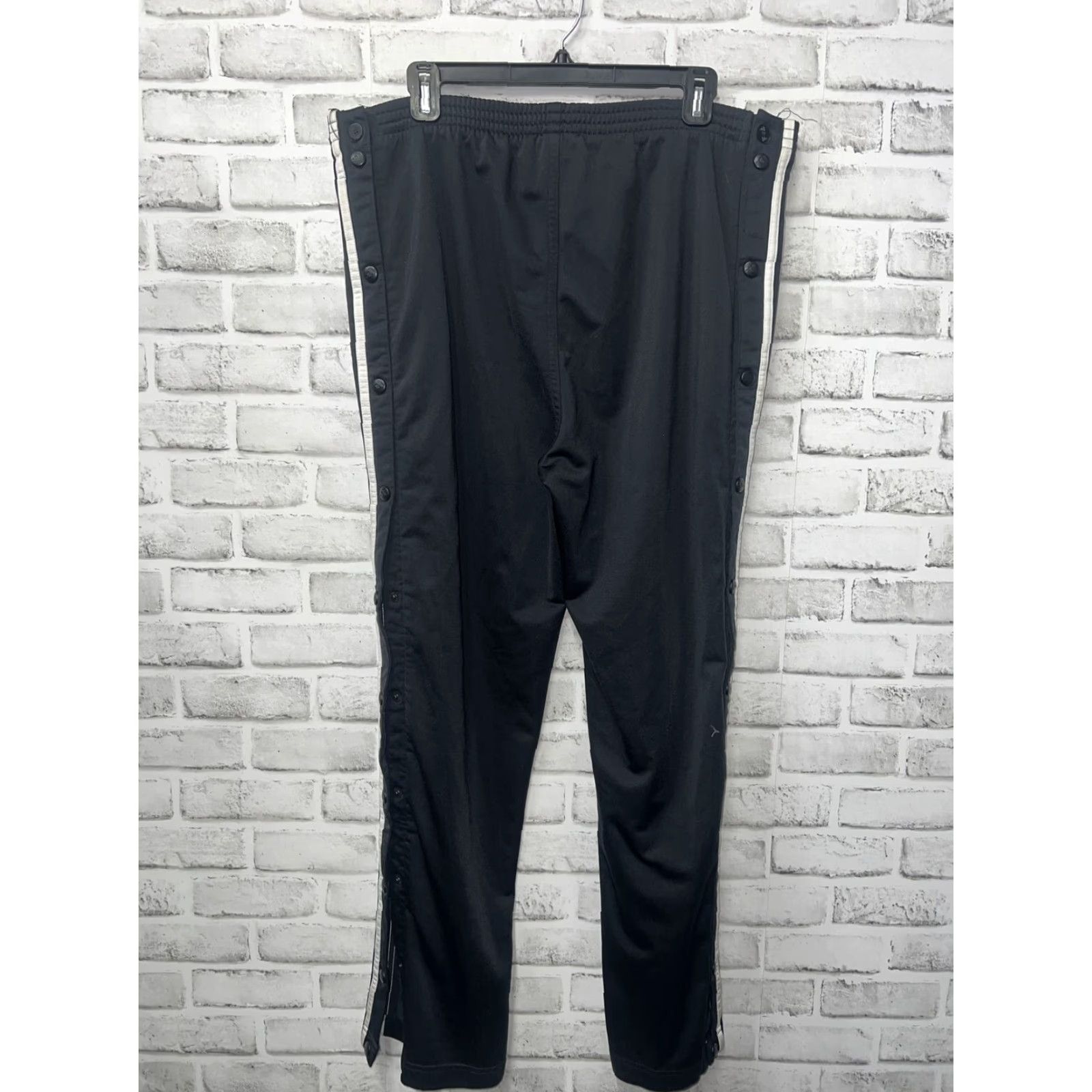 Adidas ADIDAS Basketball Warm-Up Pants Mens Size M Black Side Snap Size US 31 - 4 Thumbnail