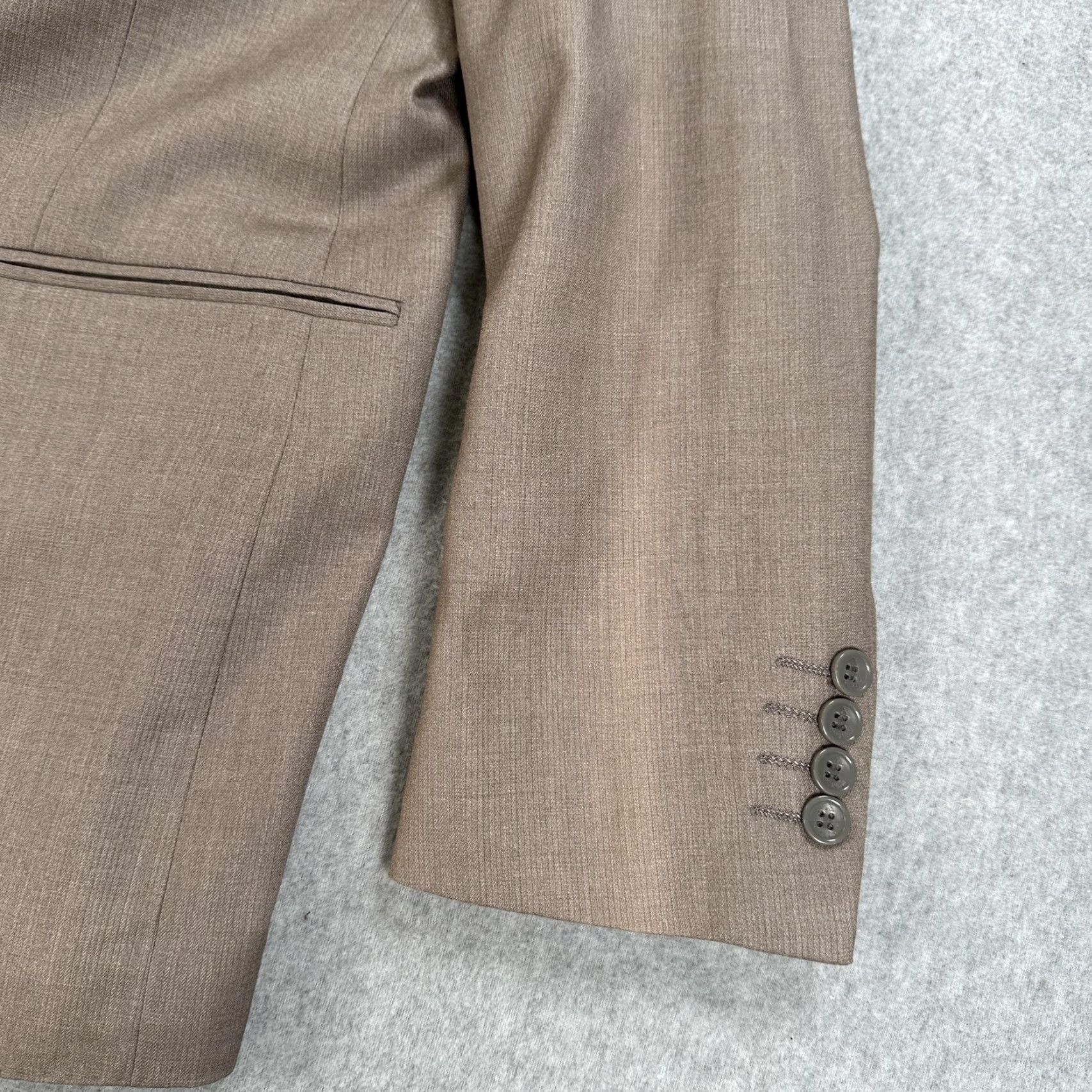 Giorgio Armani Giorgio Armani Blazer Mens 42 Brown Wool Suit Jacket Two-Button Notch Lapel Single-Breasted Size 42R - 3 Thumbnail