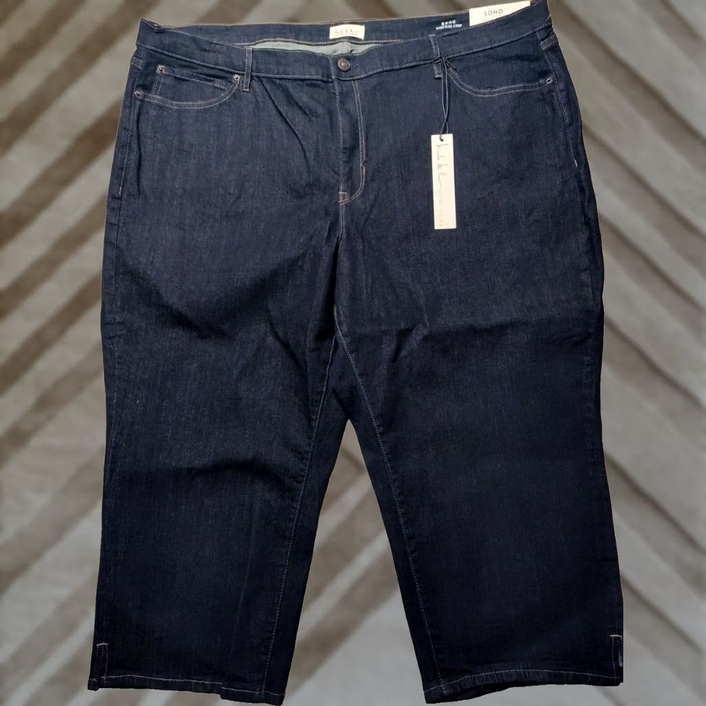 Nicole Miller VINTAGE NICOLE MILLER SOHO HIGH RISE CROP Jeans Women Plus Size 24 Dark Wash Denim NEW Size 42" / US 20 - 1 Thumbnail