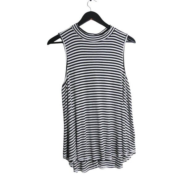 Anthropologie Anthropologie Pure + Good Striped Tank Top Mock Neck Size M / US 6-8 / IT 42-44 - 1 Thumbnail