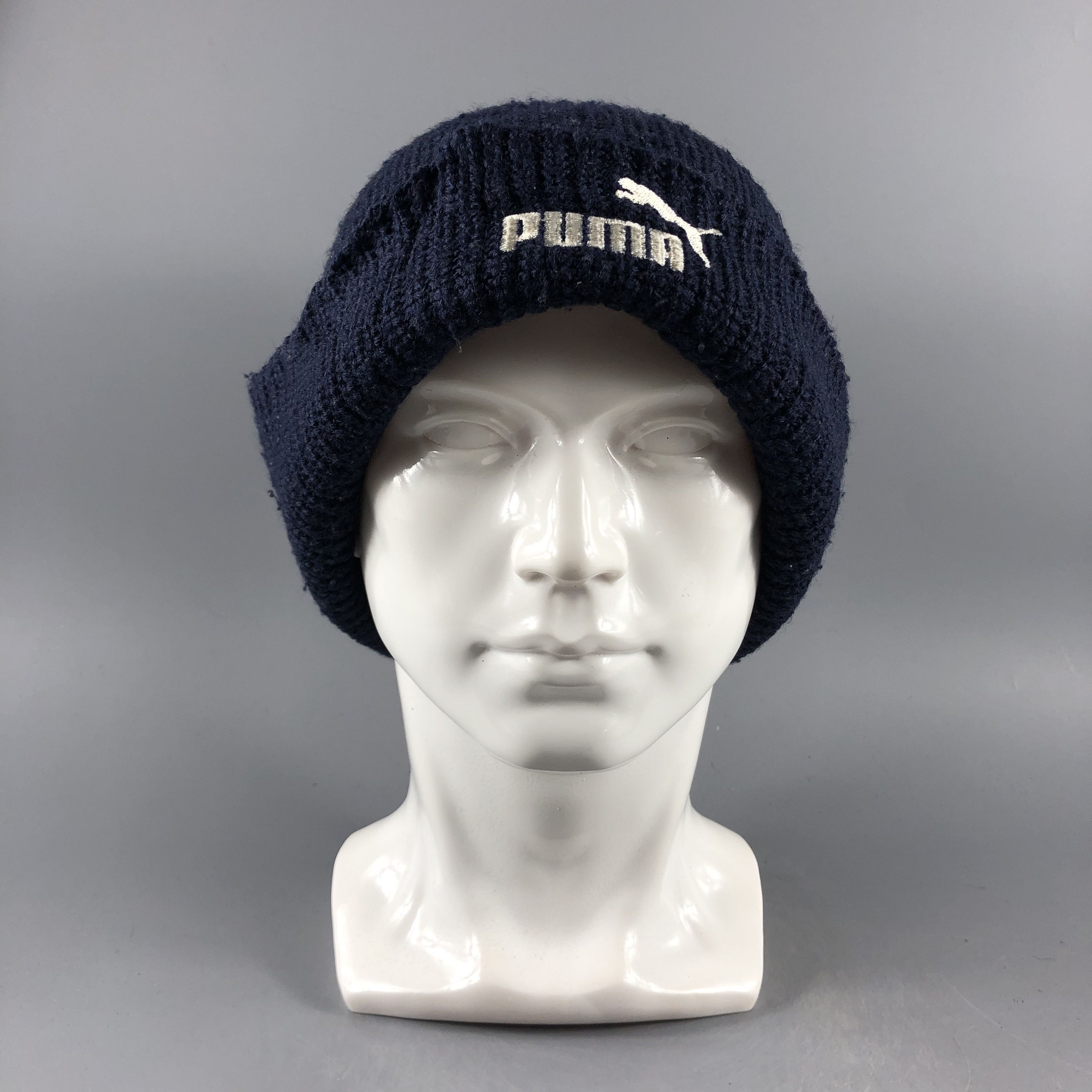 Puma × Vintage Puma Ribbed Beanie Snow Hat Snow Cap -D366 Size ONE SIZE - 7 Thumbnail