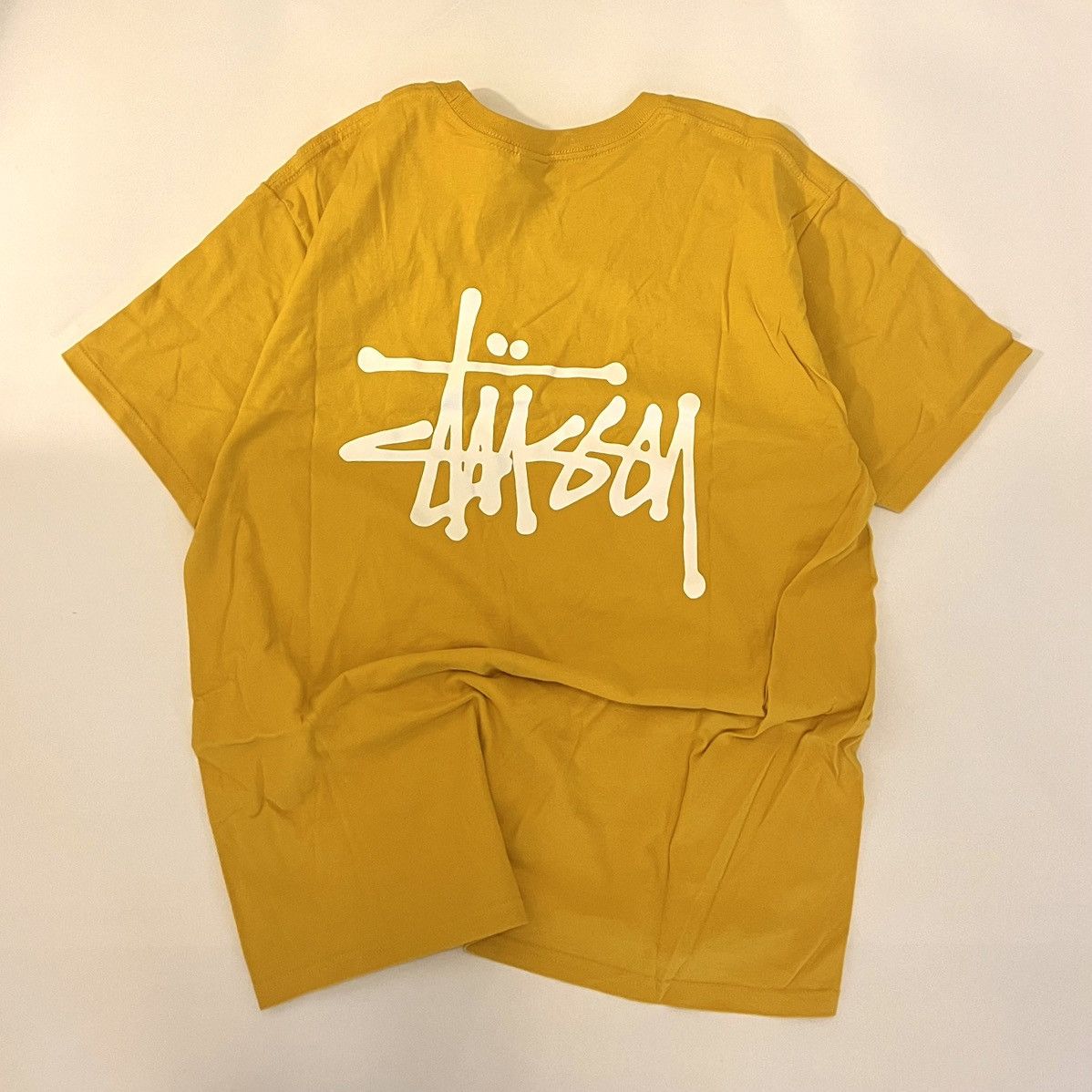 Stussy STUSSY JAPAN Men's T-Shirt Size L Mustard 100% Cotton Size US L / EU 52-54 / 3 - 1 Thumbnail