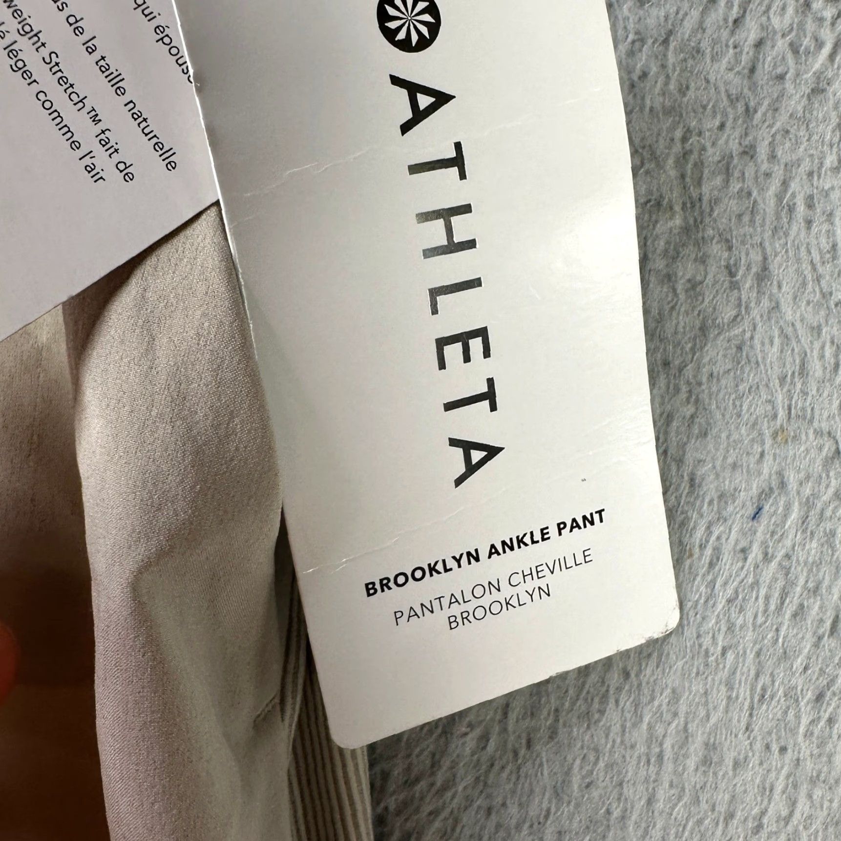 Athleta Athleta Womens Brooklyn Ankle Pants 22 Beige Pull On Stretch Straight Fit Pants Womens 22 Beige Size 40" / US 18 - 2 Thumbnail