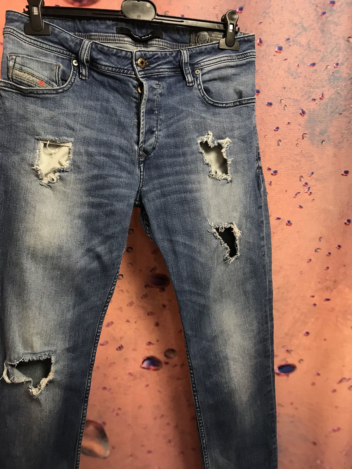 Diesel Diesel Sleenker luxury streetwear distressed jeans Size US 34 / EU 50 - 1 Thumbnail
