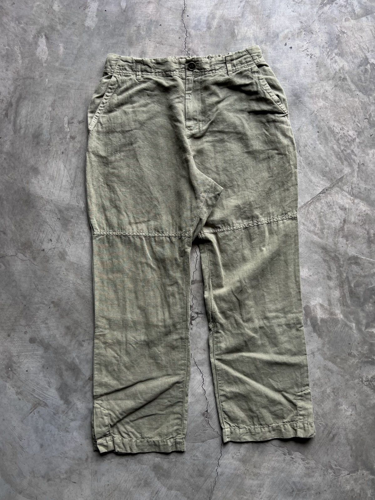 Issey Miyake Plantation Issey Miyake Green Smock Waist Trousers Size US 30 / EU 46 - 1 Thumbnail