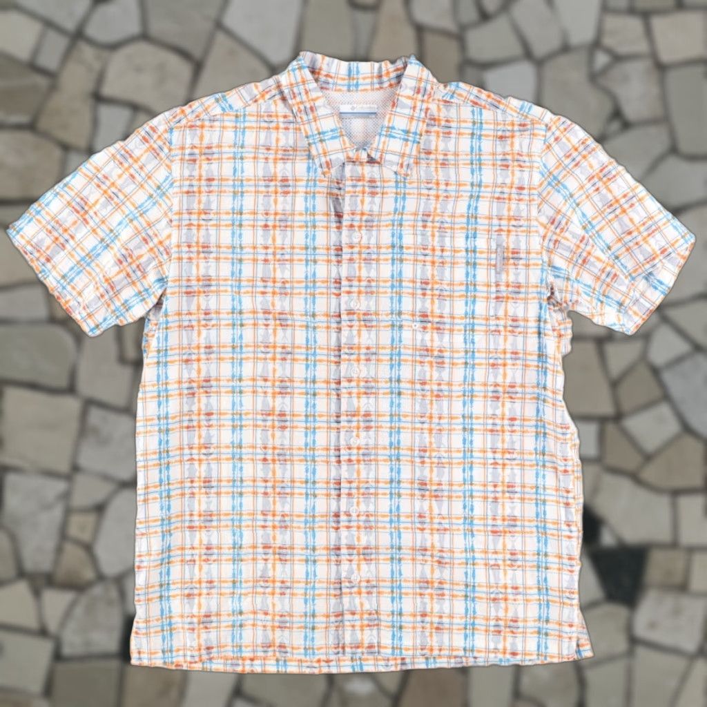 Vintage Columbia PFG Fish Cotton Plaid Button Up Shirt White Men M Shirt Size US M / EU 48-50 / 2 - 1 Thumbnail