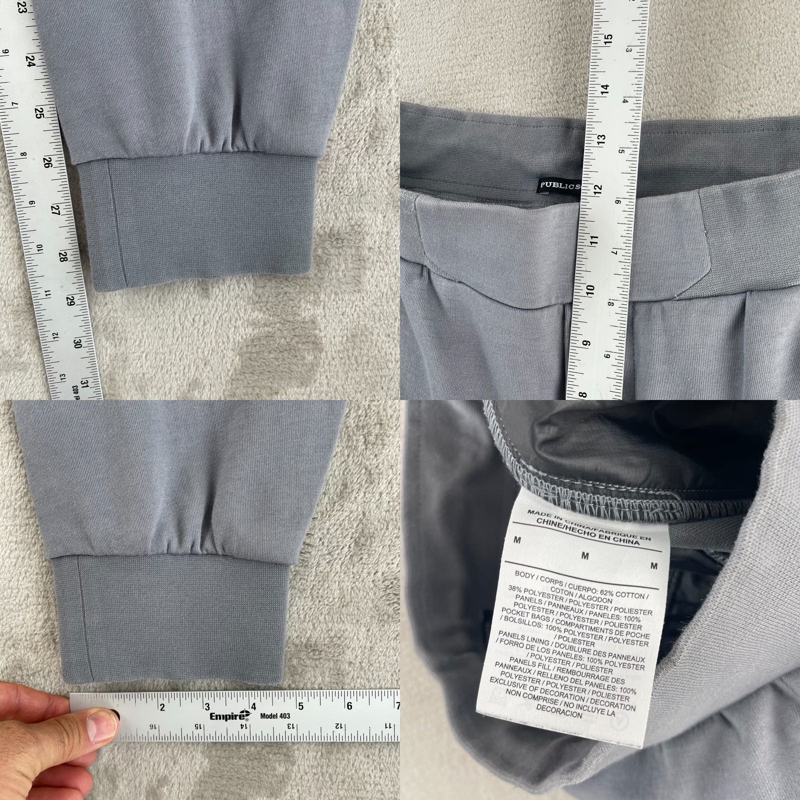 Jordan Brand Air Jordan x PSNY Public School Joggers Men M Grey Activewear Nike Tapered Size US 31 - 9 Thumbnail