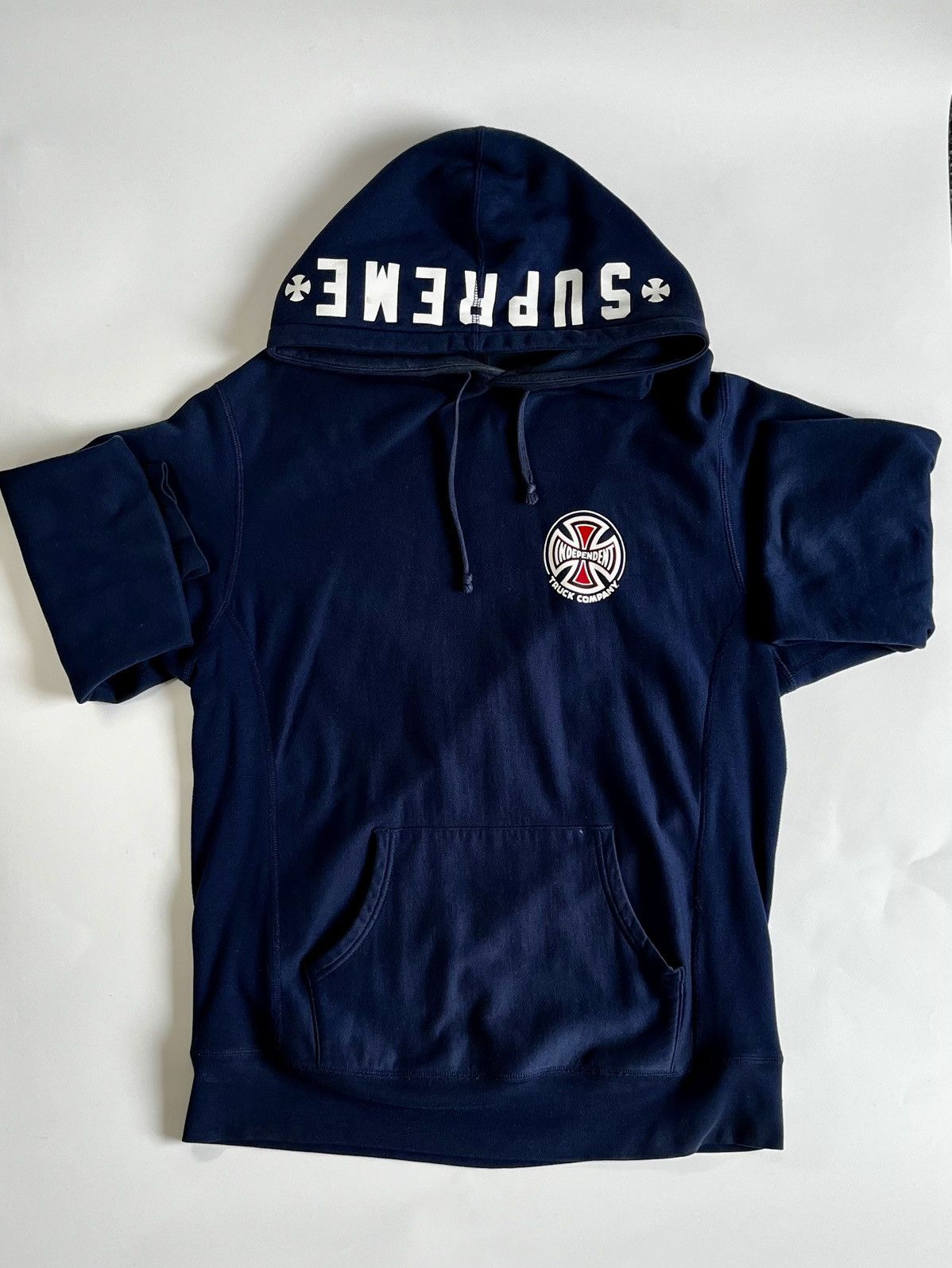 image of Independent Truck Co x Supreme Independent, Fk The Rest Hoodie in Navy, Men's (Size Medium)