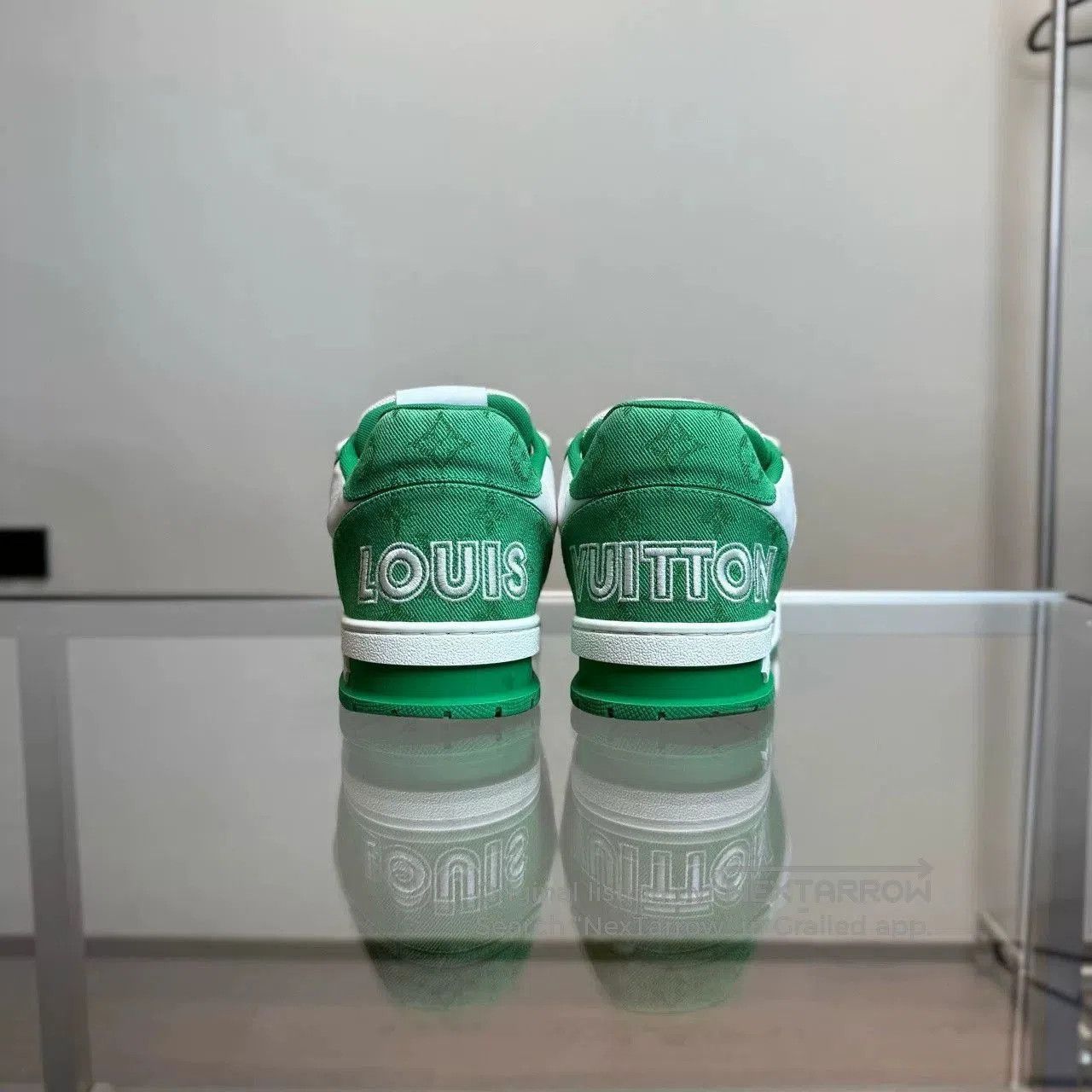 Louis Vuitton LV Trainer White Green Velcro. Size US 9.5 / EU 42-43 - 6 Thumbnail