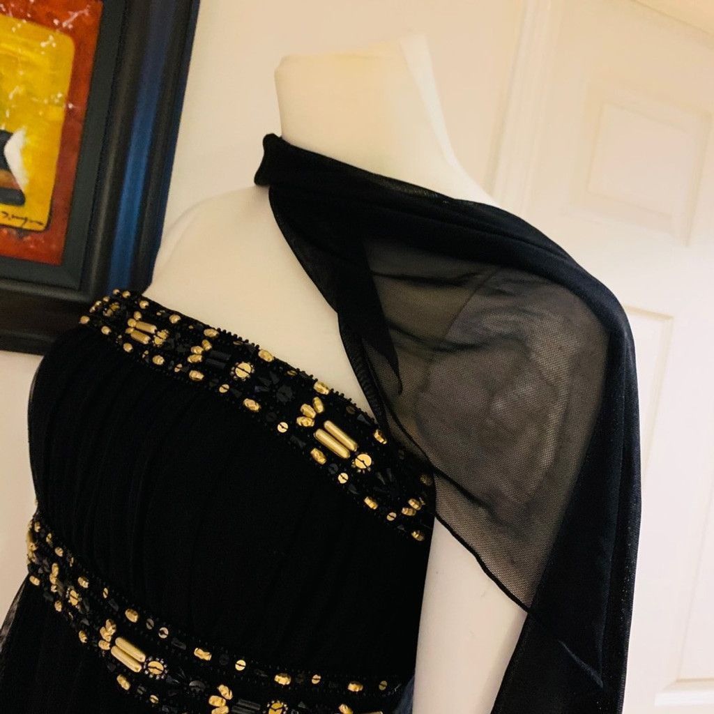 Other JS Boutique black long dress w gold beads size 8 Size M / US 6-8 / IT 42-44 - 7 Thumbnail