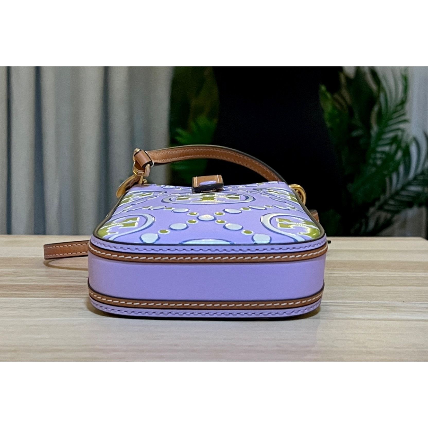 Tory Burch ✺✺ AUTHENTIC TORY BURCH PURPLE & GREEN EMBOSSED CROSSBODY ✺✺ Size ONE SIZE - 6 Thumbnail