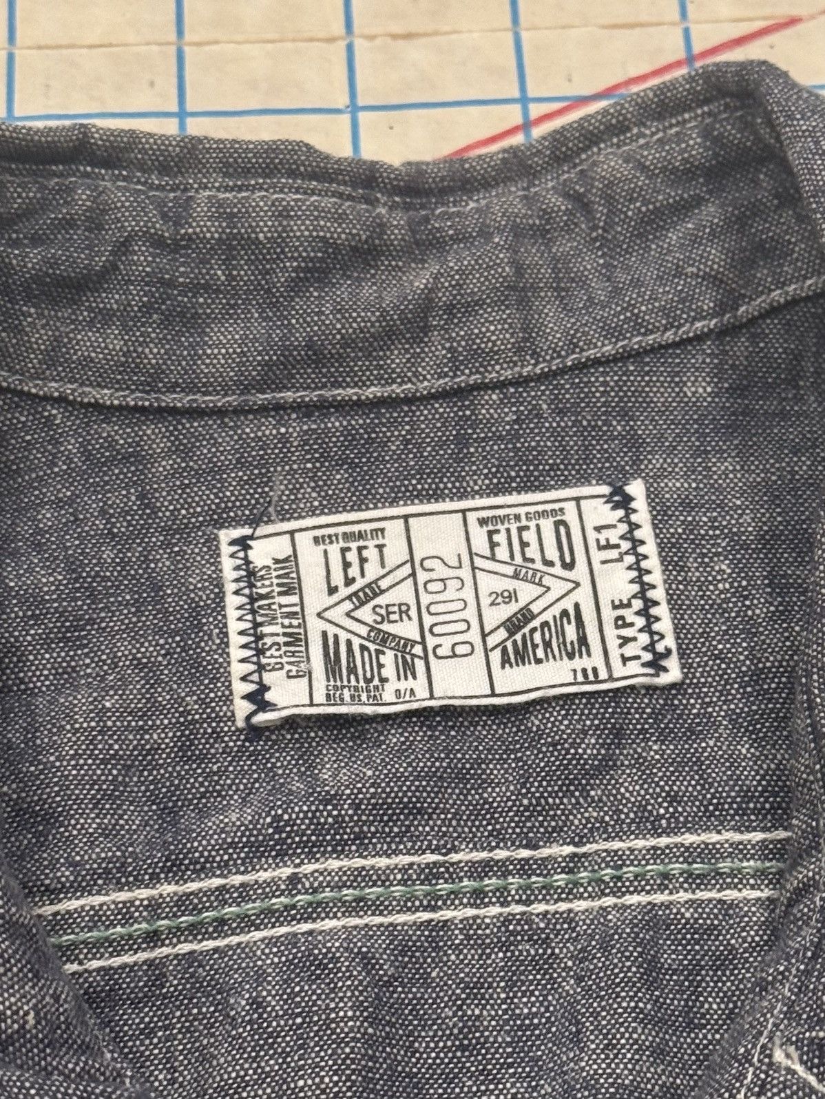 Left Field Nyc Left Field NYC Japanese Chambray Dust Bowl Work Shirt Medium Size US M / EU 48-50 / 2 - 7 Thumbnail