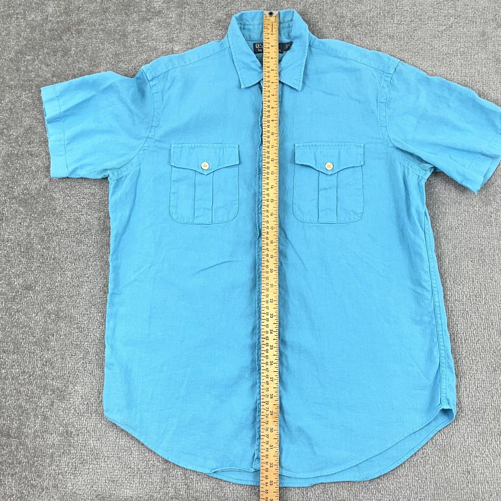 Polo Ralph Lauren Polo Ralph Lauren Shirt Mens L Blue Linen Cotton Blend Button-Up Pockets Size US L / EU 52-54 / 3 - 4 Thumbnail