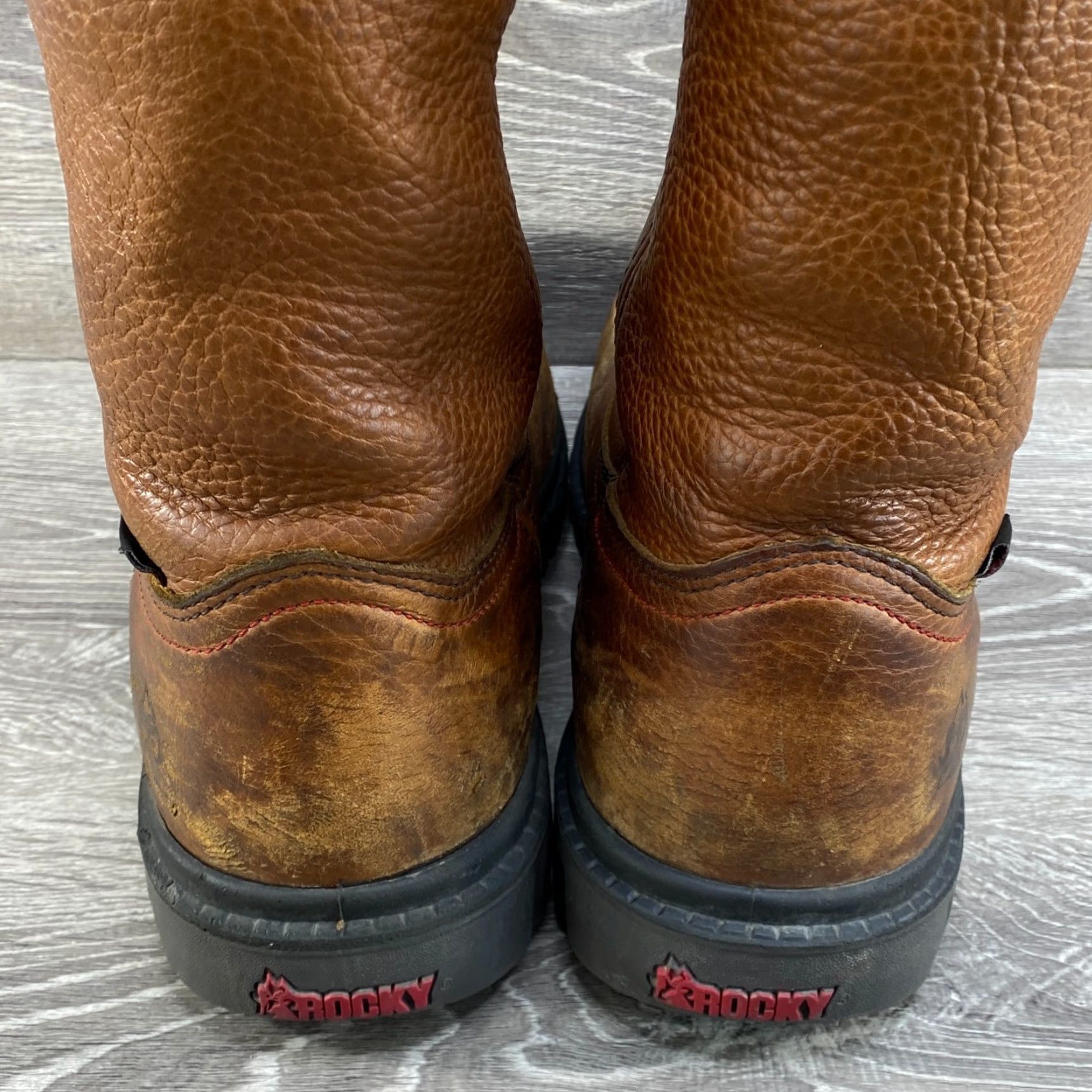 Vintage ROCKY Mens 8.5 M Brown Leather Waterproof Work Boots Worksmart Composite Toe USA Size US 8 / EU 41 - 7 Thumbnail