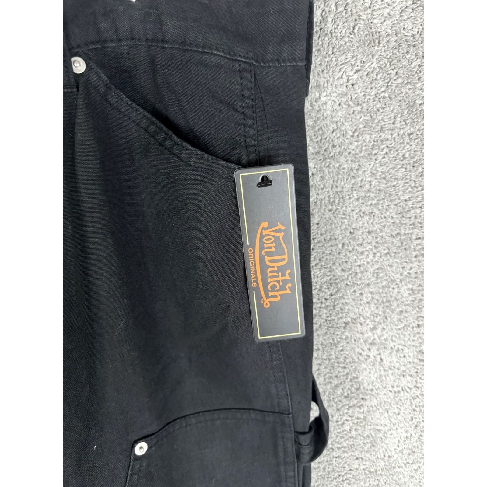 Von Dutch VON DUTCH Mens 30x32 Black Carpenter Jeans Workwear Logo Streetwear Y2K Pants Size US 30 / EU 46 - 3 Thumbnail