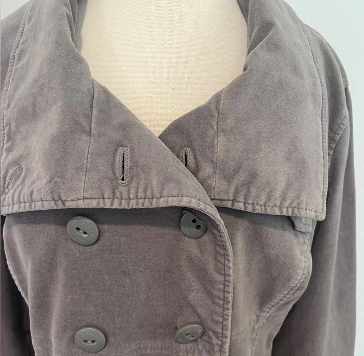 Calvin Klein Calvin Klein Double Breasted Gray Velvet Coat Jacket XL Tall Size XL / US 12-14 / IT 48-50 - 4 Thumbnail