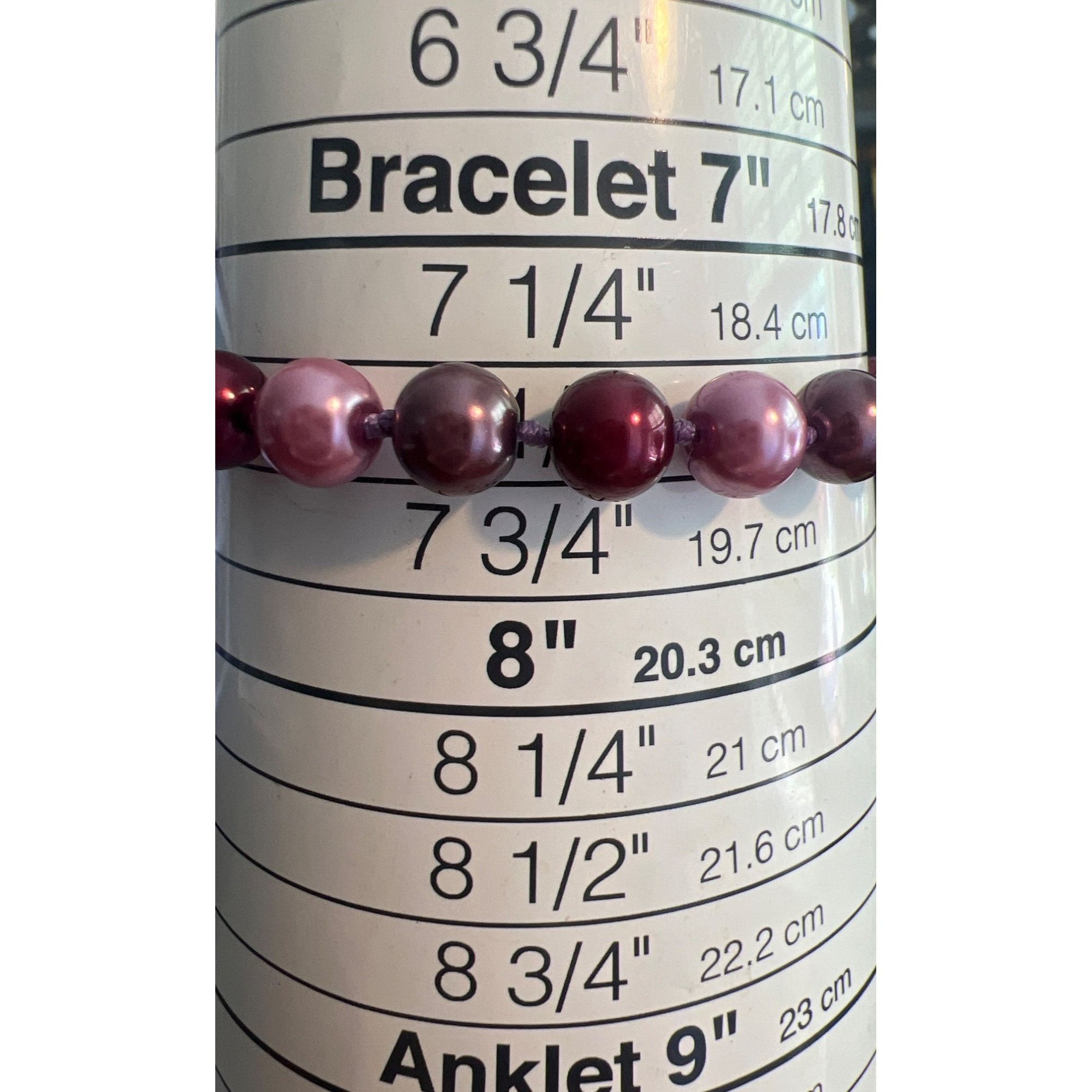 Other Vtg Glass Faux Purple Pearl Bracelet Sterling Silver Clasp K Size ONE SIZE - 5 Thumbnail