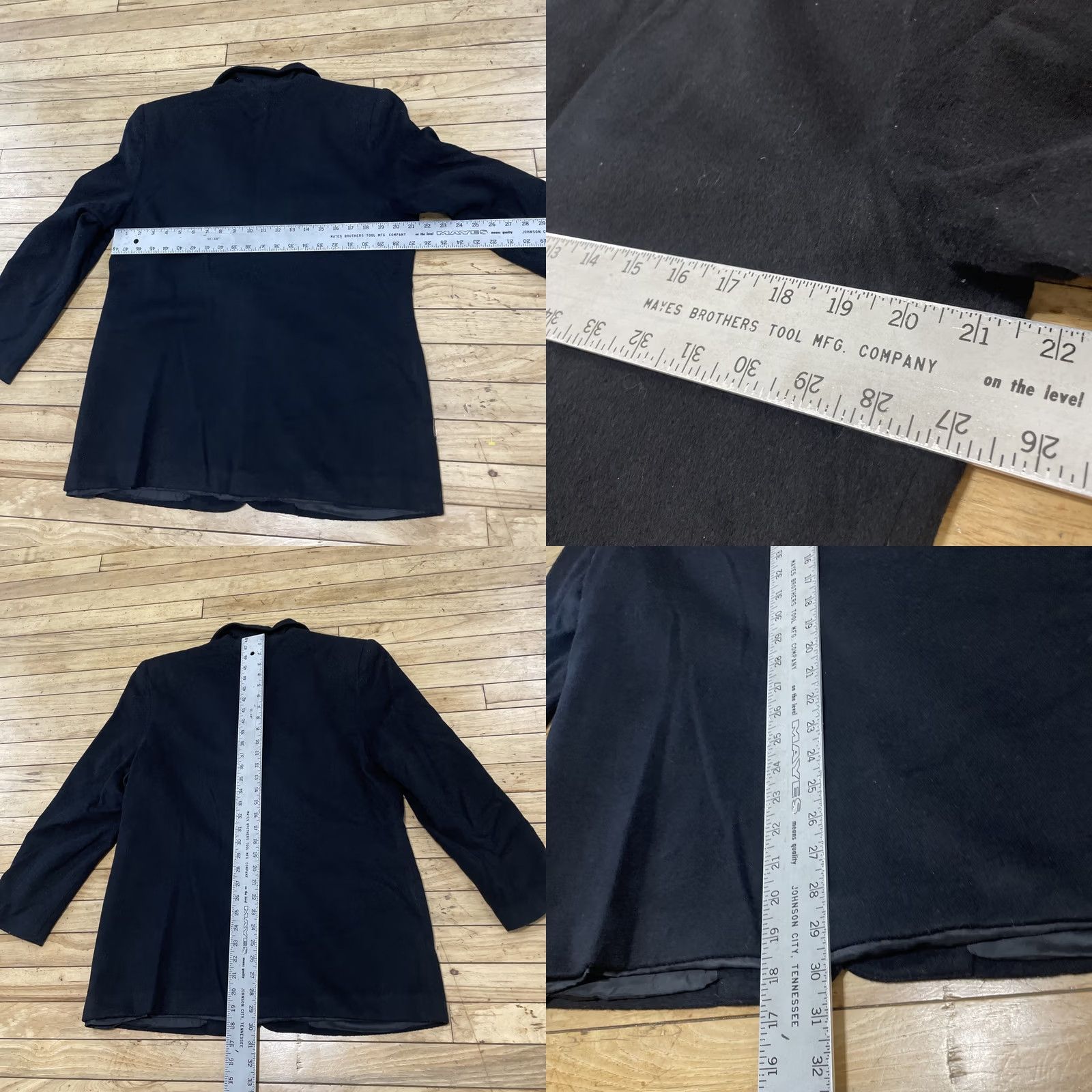 Vintage VINTAGE Rafaella Wool Cashmere Jacket Women 12 Black 90s Blazer Coat Minimal Lined Buttoned Wool Blend Jacket Size XL / US 12-14 / IT 48-50 - 8 Thumbnail