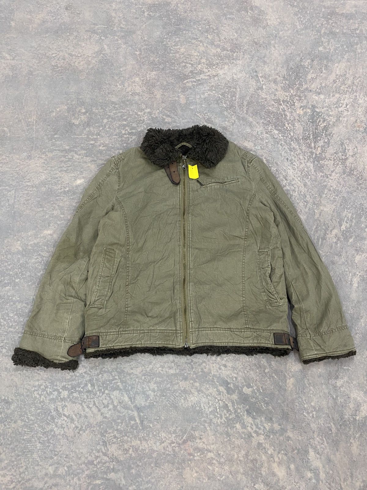 Vintage SMITH’S DETROIT FLEECE LEATHER STRAP JACKET ZIPPER WINTER Size US M / EU 48-50 / 2 - 2 Thumbnail