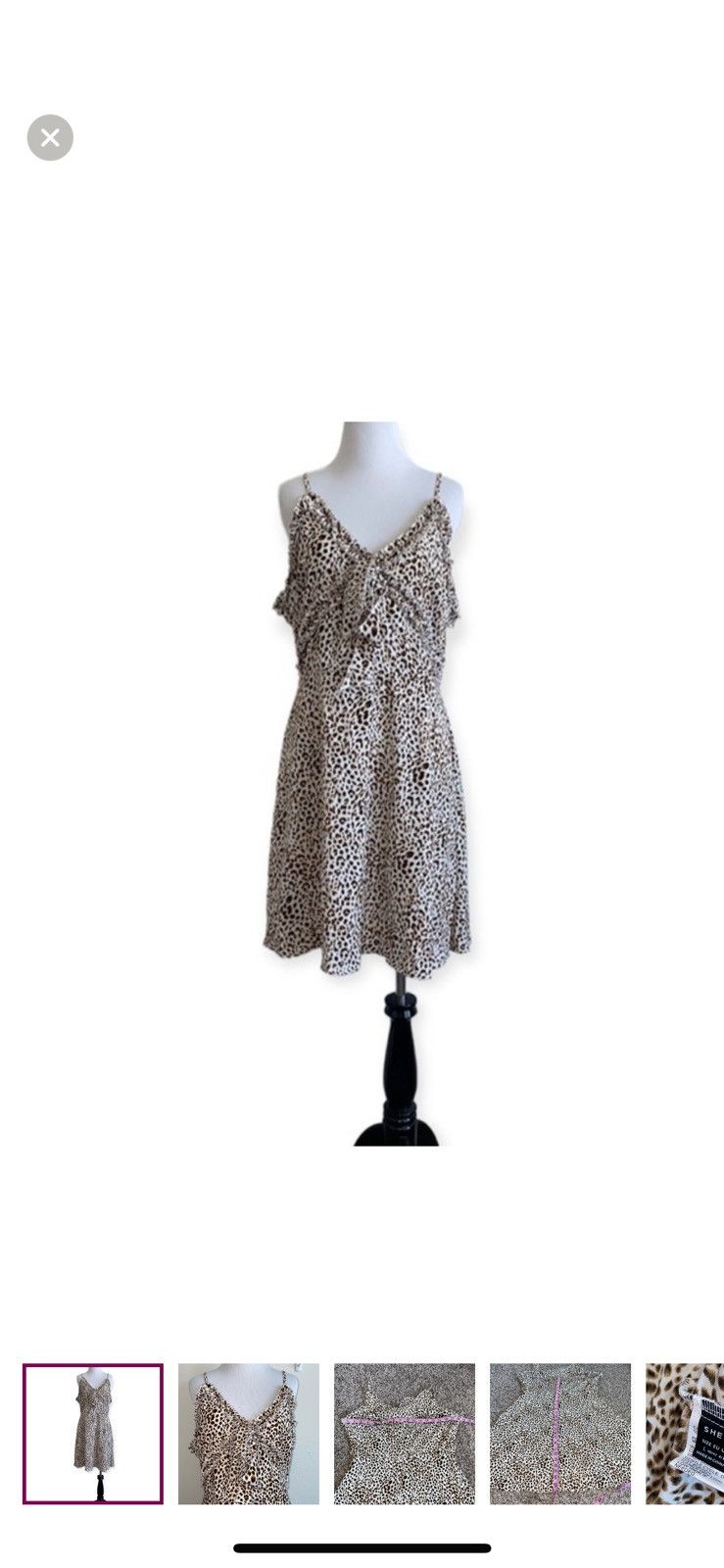 Shein Shein large cheetah print bow front dress Size L / US 10 / IT 46 - 1 Thumbnail