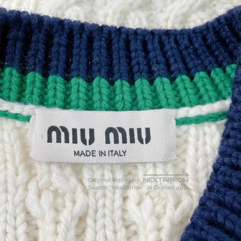 Miu Miu Miu Miu White Cable Knit Sweater Vest . Size M / US 6-8 / IT 42-44 - 5 Thumbnail