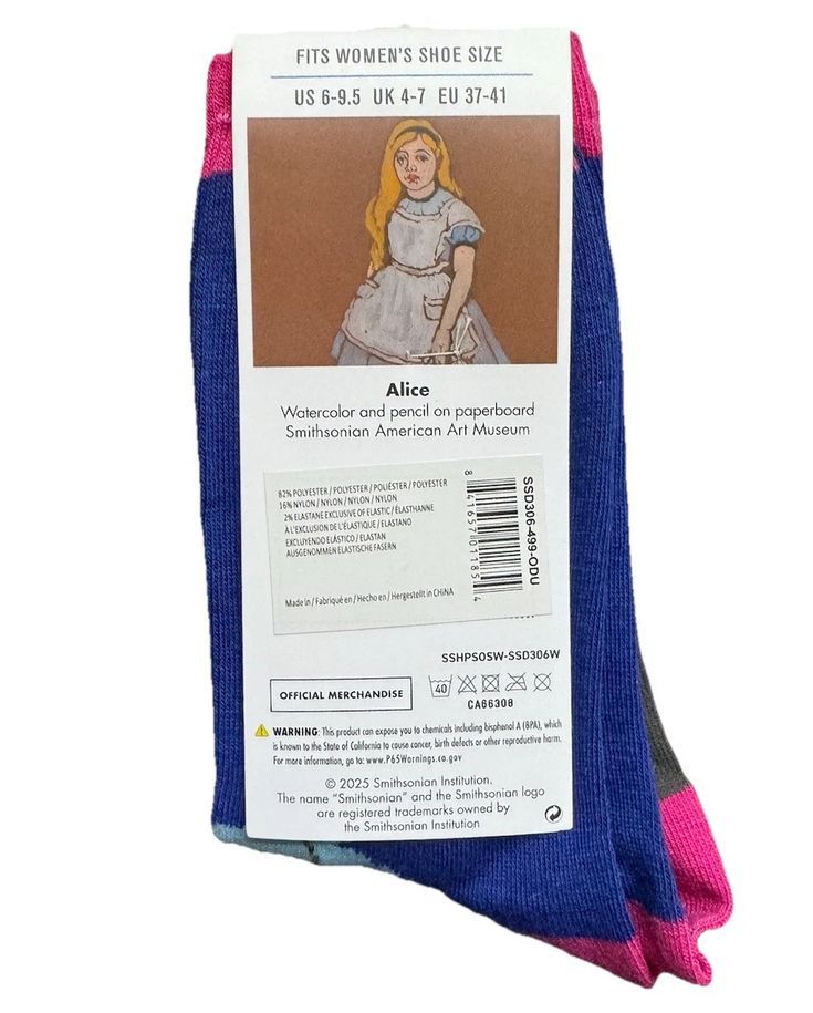 Other Smithsonian Alice in Wonderland Women Socks Size ONE SIZE - 2 Thumbnail