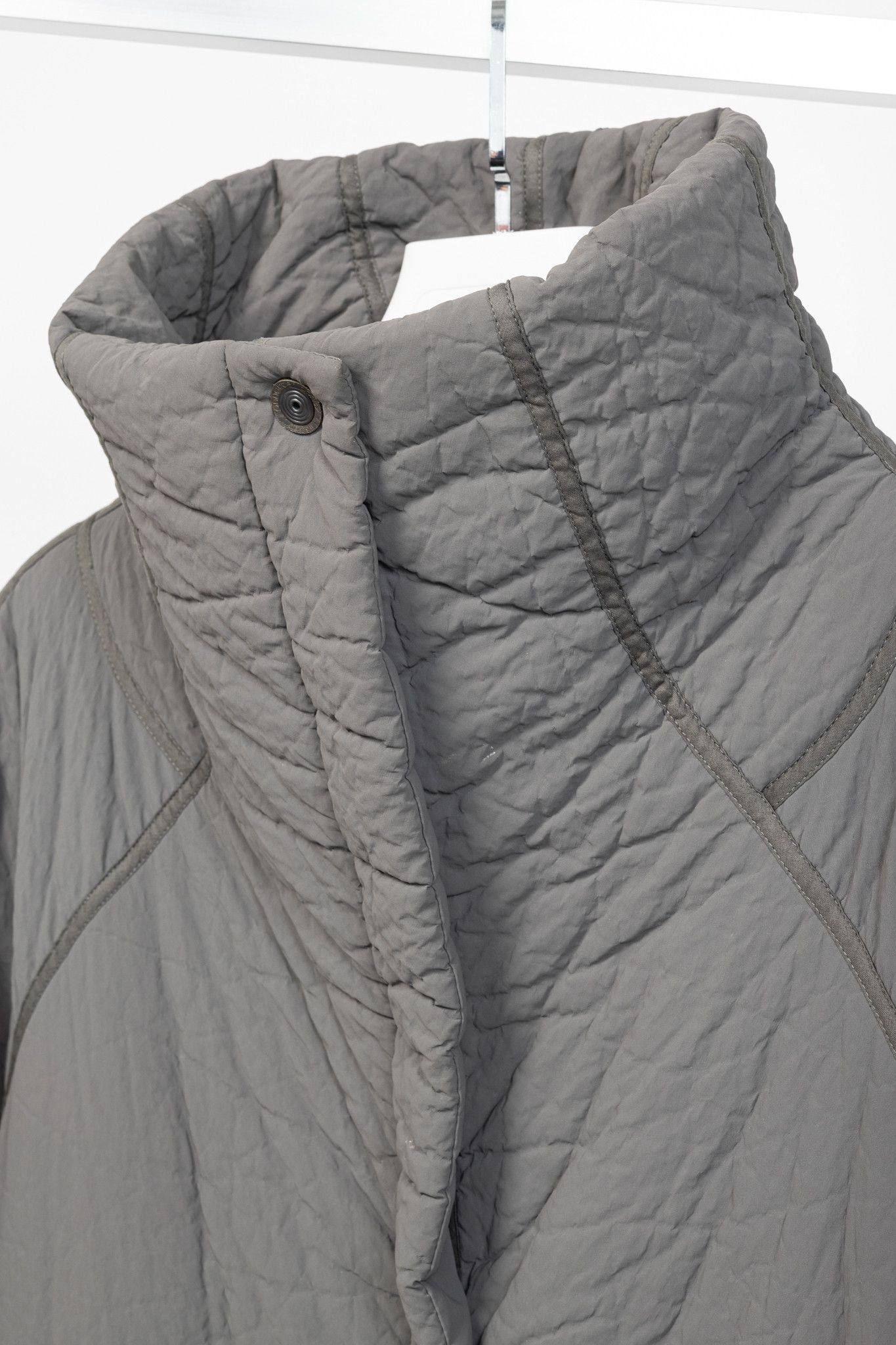 Annette Gortz Annette Gortz AW14 Clyde Grey Waxed Pebble-Texture Coat Size XL / US 12-14 / IT 48-50 - 8 Thumbnail