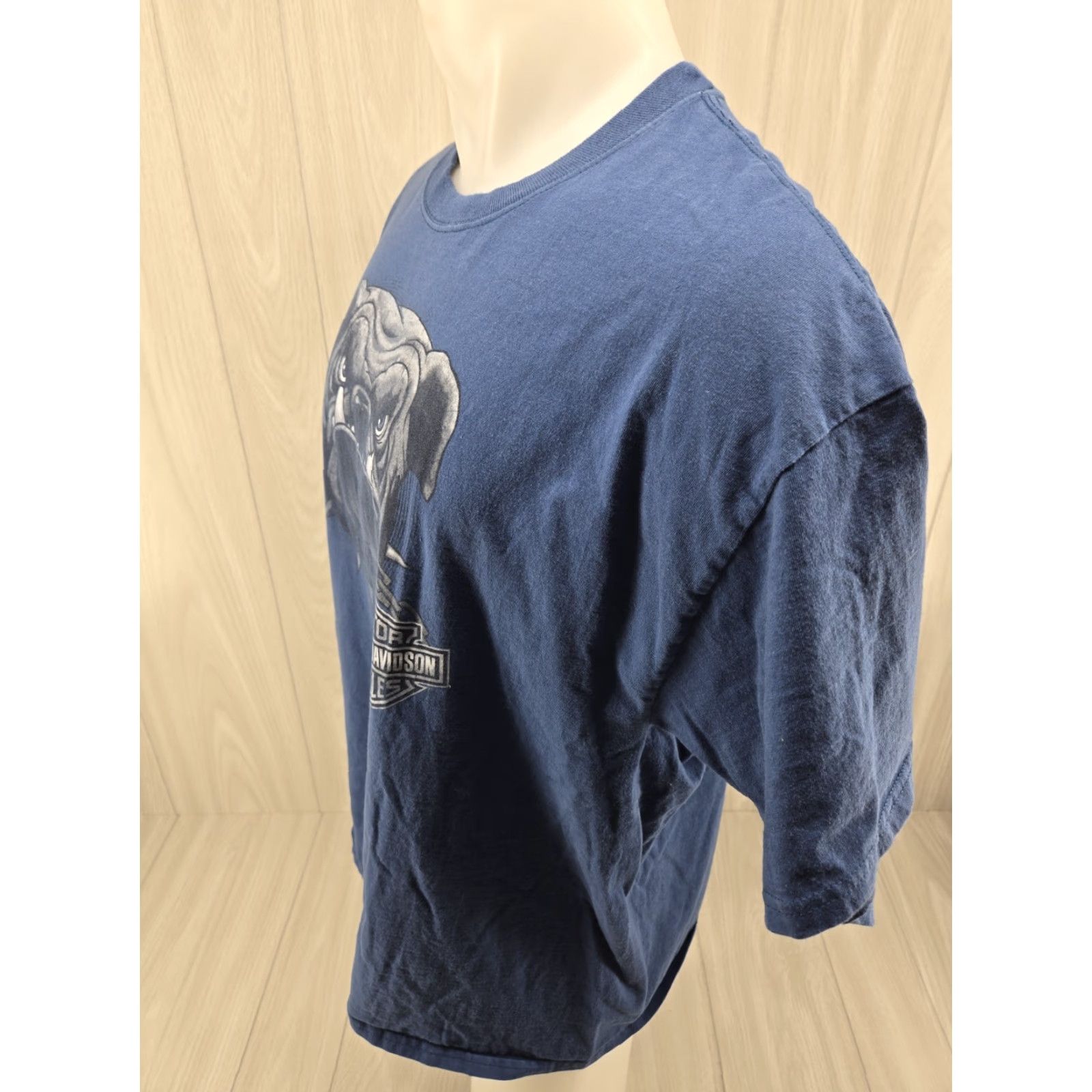 Harley Davidson Harley-Davidson Tee T-Shirt XL Blue Men Short Sleeve Crew Neck Logo Graphic Print 20s-90s Biker Motorcycle Casual Modern Size US XL / EU 56 / 4 - 5 Thumbnail