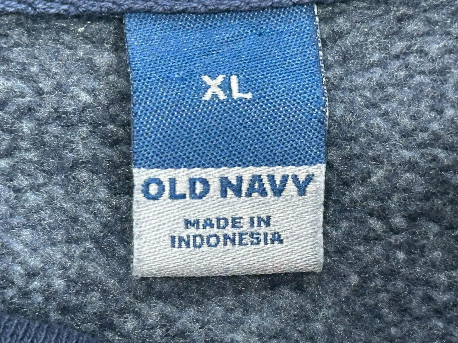 Old Navy Old Navy 1/2 Zip Cotton/Poly Fleece Pullover Blue Mens XL Size US XL / EU 56 / 4 - 7 Thumbnail