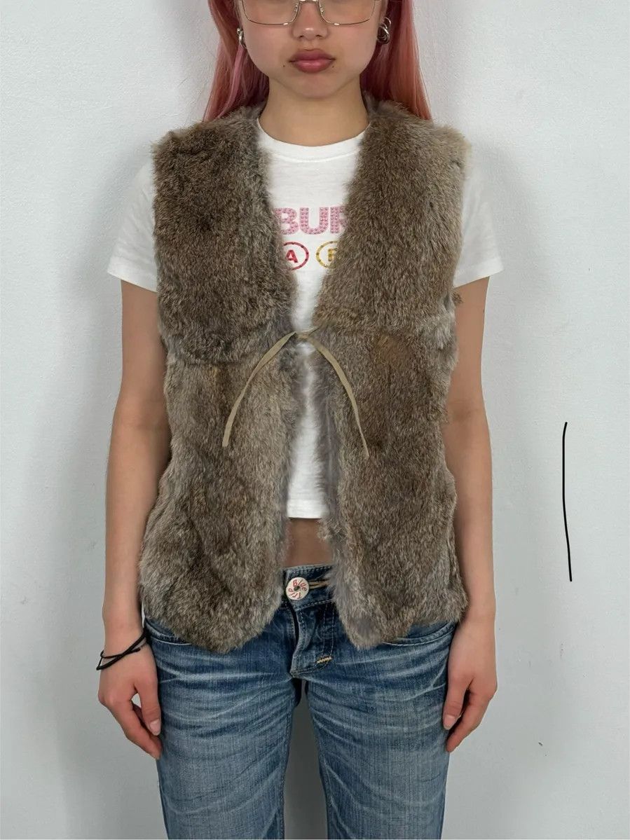 CLOSED 1990s Closed Brown Cozy Fur Vest Size S / US 4 / IT 40 - 2 Thumbnail