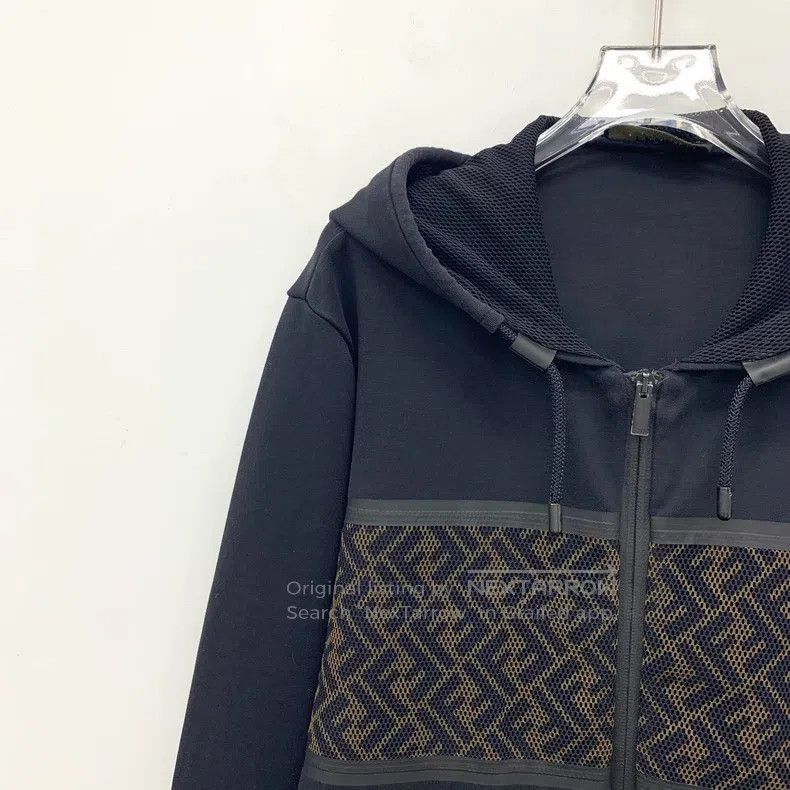 Fendi Fendi Black Logo Monogrammed Cotton Hooded Drawstring Zipp Size US S / EU 44-46 / 1 - 3 Thumbnail