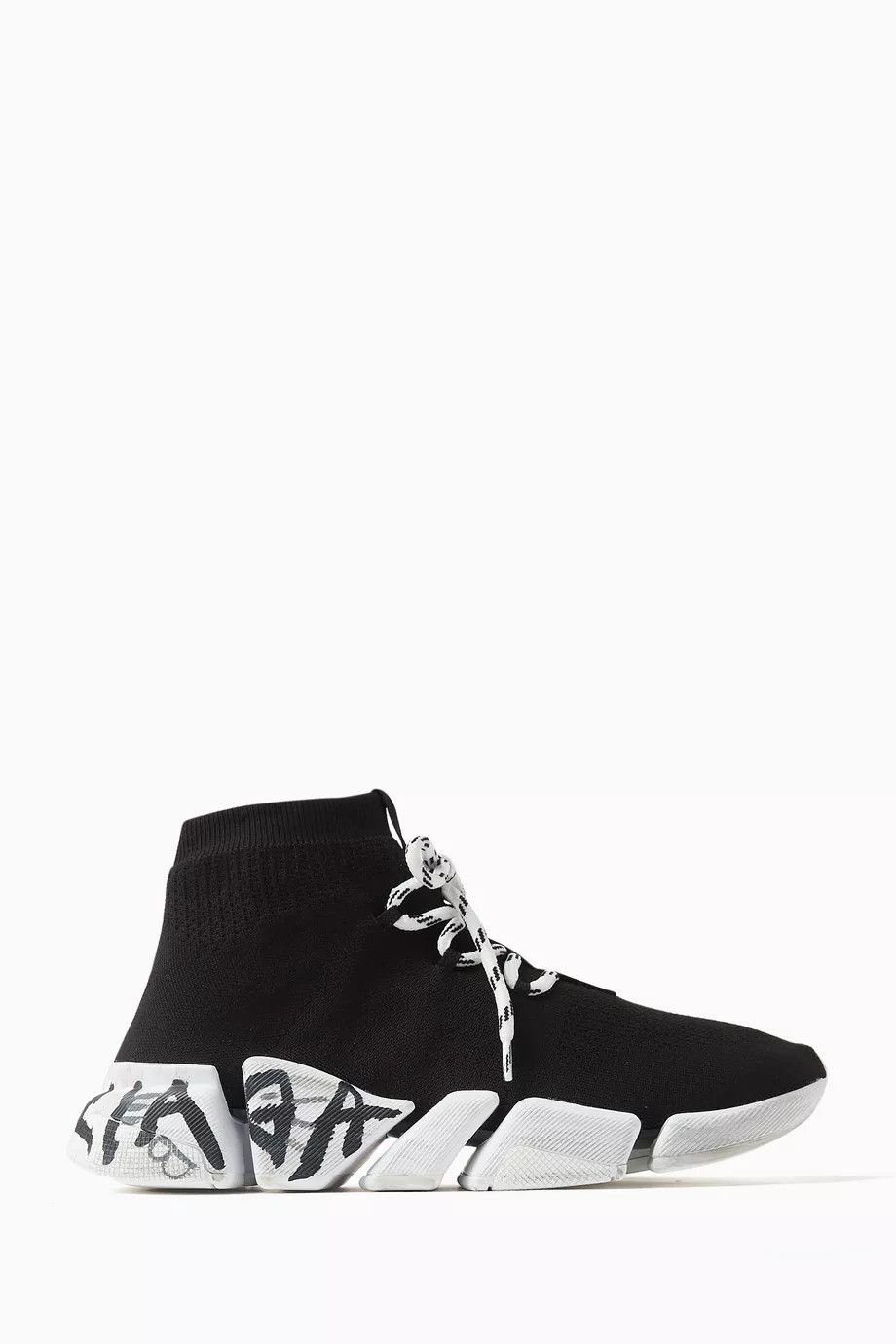 Balenciaga o1mt1gz0924 Speed 2.0 Lace-Up Graffiti Recycled Sneakers Size US 8 / IT 38 - 1 Thumbnail
