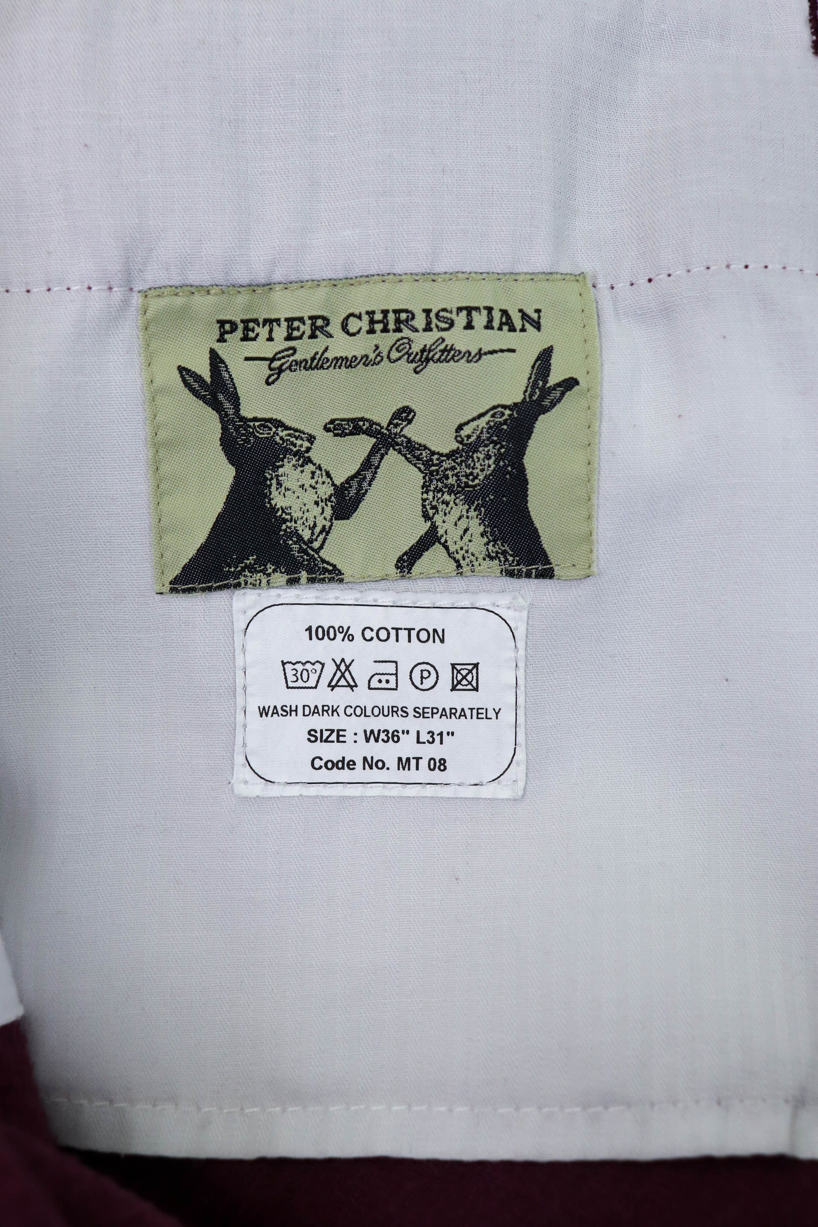 Vintage Peter Christian Gentlemen Outfitters Wine Red Corduroy Pants Size US 32 / EU 48 - 11 Thumbnail
