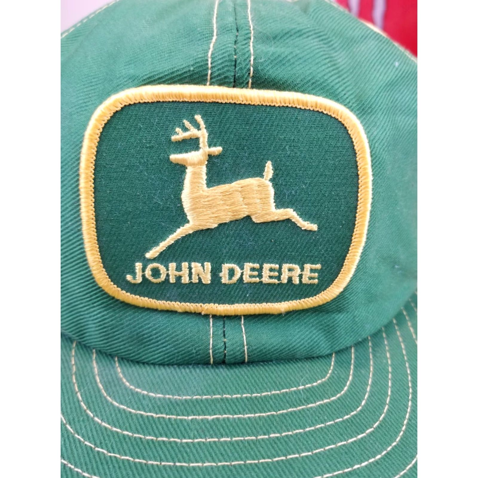 John Deere VINTAGE JOHN DEERE TRUCKER HAT GREEN/YELLOW SNAP Cap Truckers Hat Men/Unbranded Cotton 1970s Yellow Snapback Mens Size ONE SIZE - 2 Thumbnail