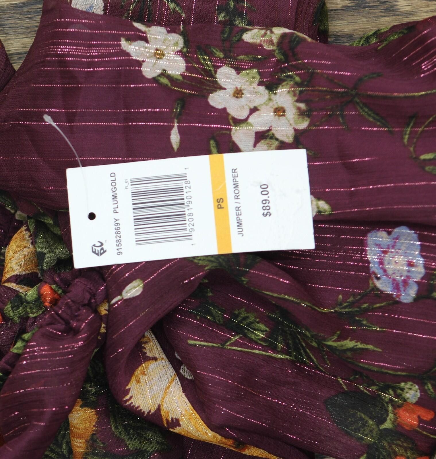 Other Nwt Msk Cold-shoulder Shear Pleated Jumpsuit Plum Purple Ps Size 28" / US 6 / IT 42 - 3 Thumbnail