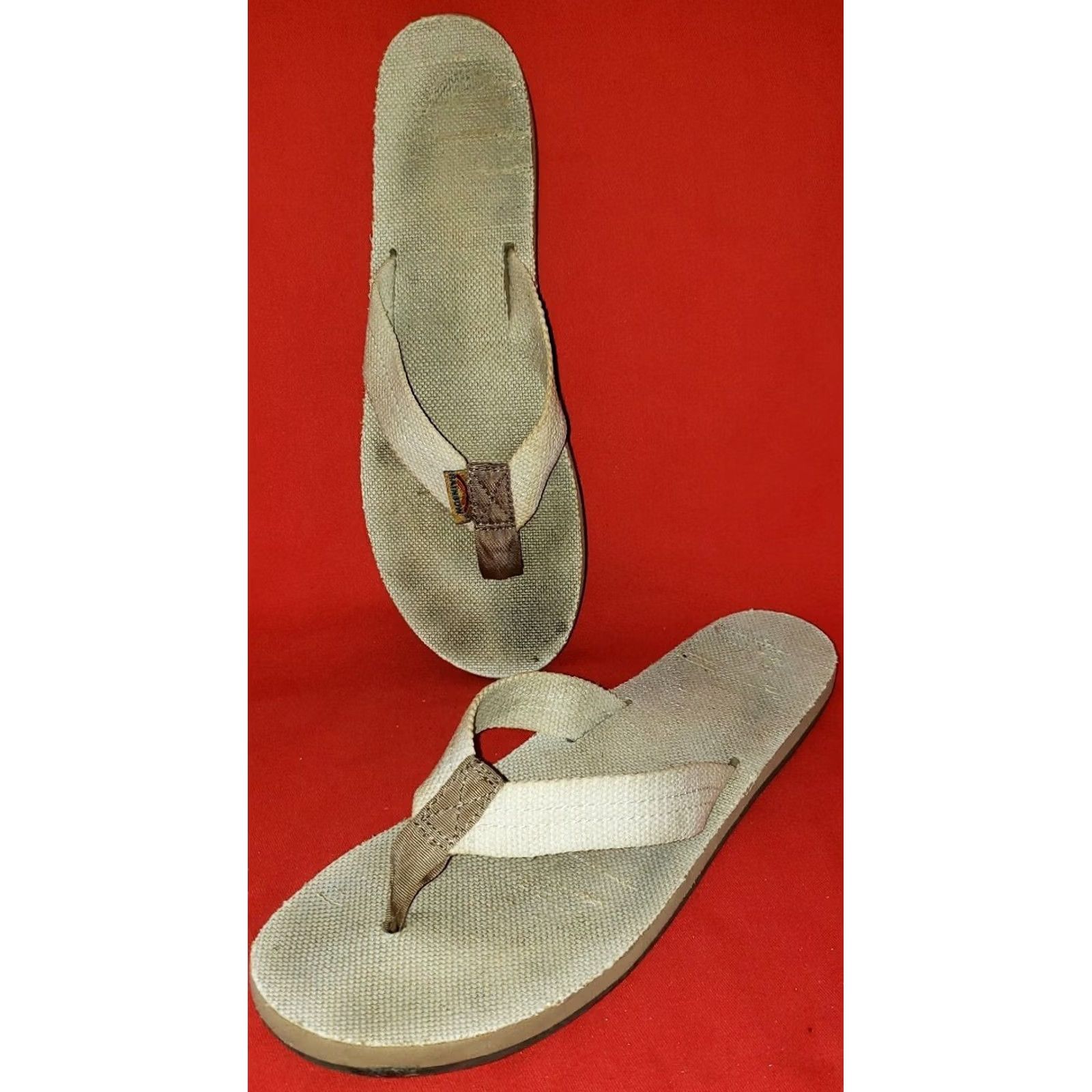 Rainbow Rainbow Sandals Sandal Woman US 9.5 Kahki Canvas Slip On Arch Single Layer Colorful M Women Size US 10 / IT 40 - 6 Thumbnail