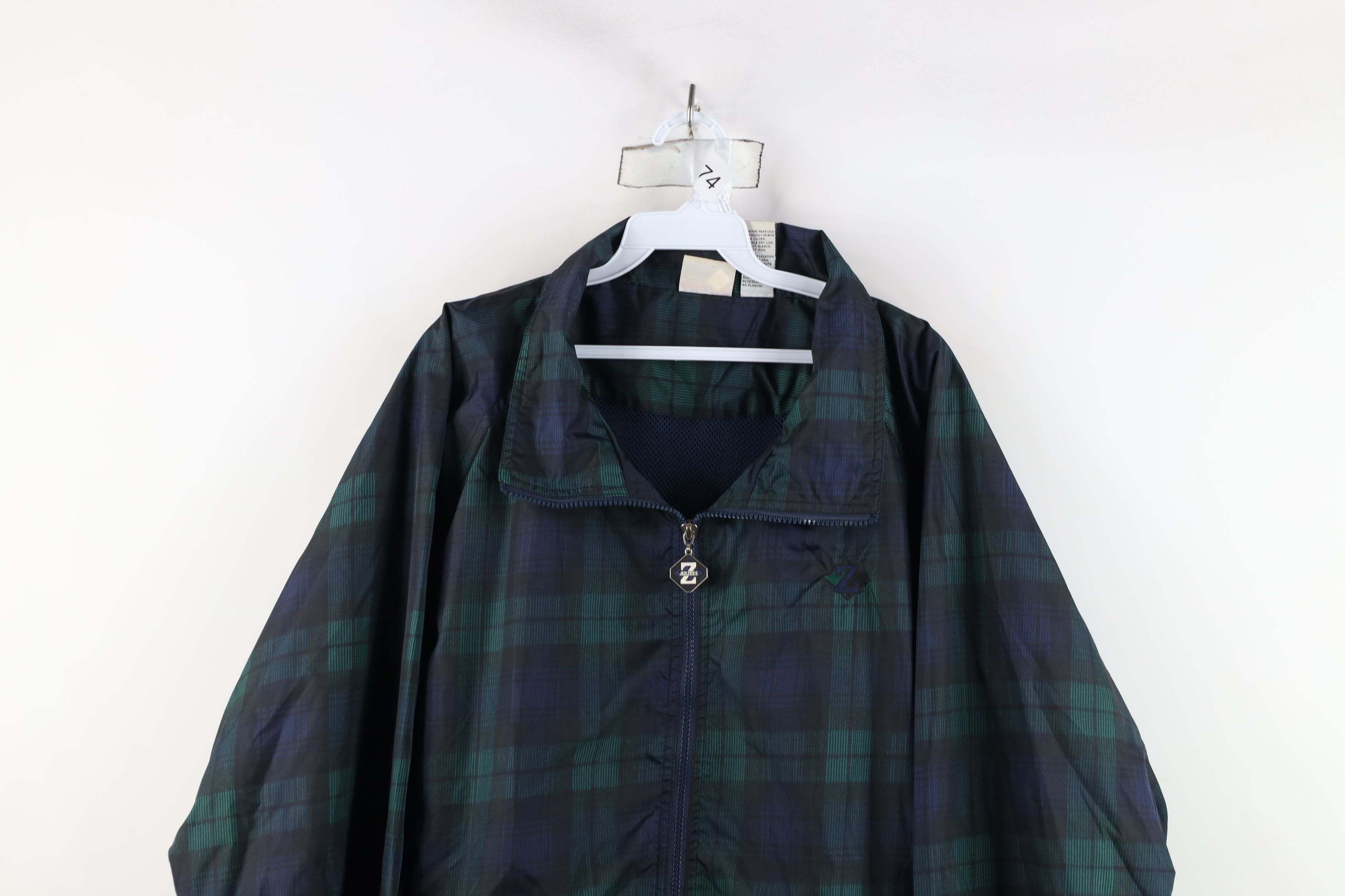 Vintage Vintage 90s Streetwear Full Zip Windbreaker Jacket Plaid Size US L / EU 52-54 / 3 - 2 Thumbnail