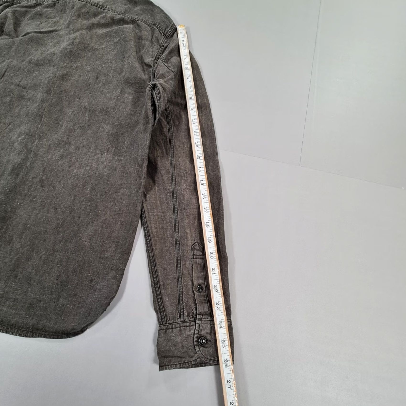 Allsaints Allsaints Mens Shirt Grey 100% Linen Button-Up Long Sleeve Collared M Casual City Holiday Modern Size US M / EU 48-50 / 2 - 7 Thumbnail