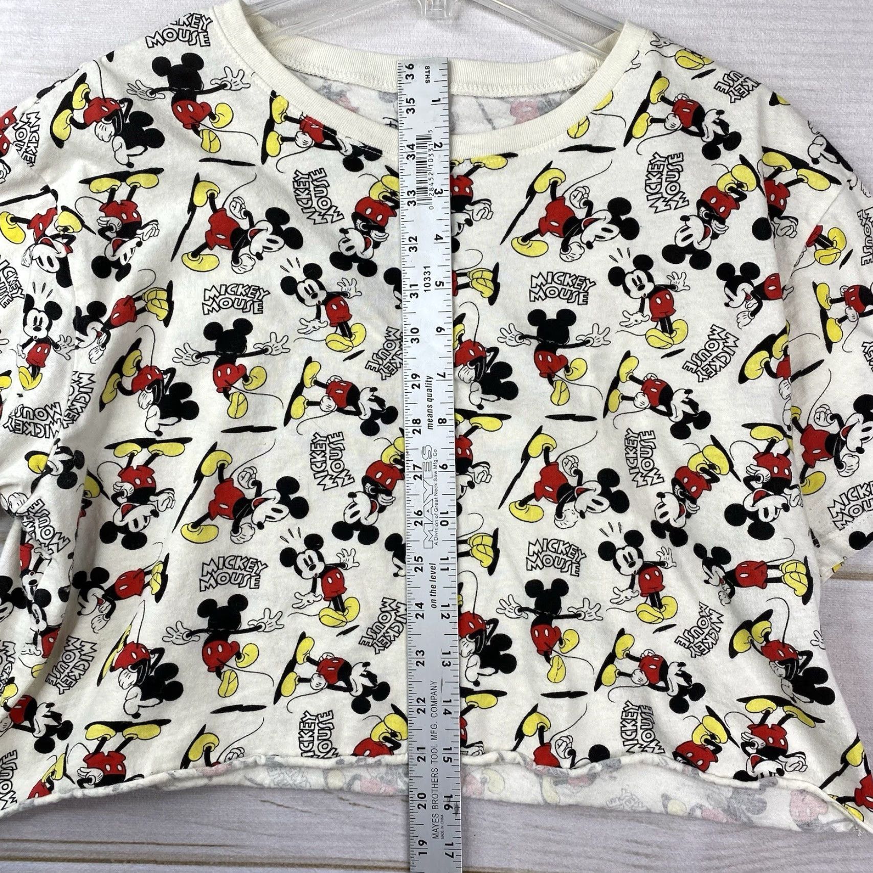 Disney Disney Mickey Mouse Tee Shirt Womens L Crop Top All Over Print Short Sleeve Size L / US 10 / IT 46 - 3 Thumbnail