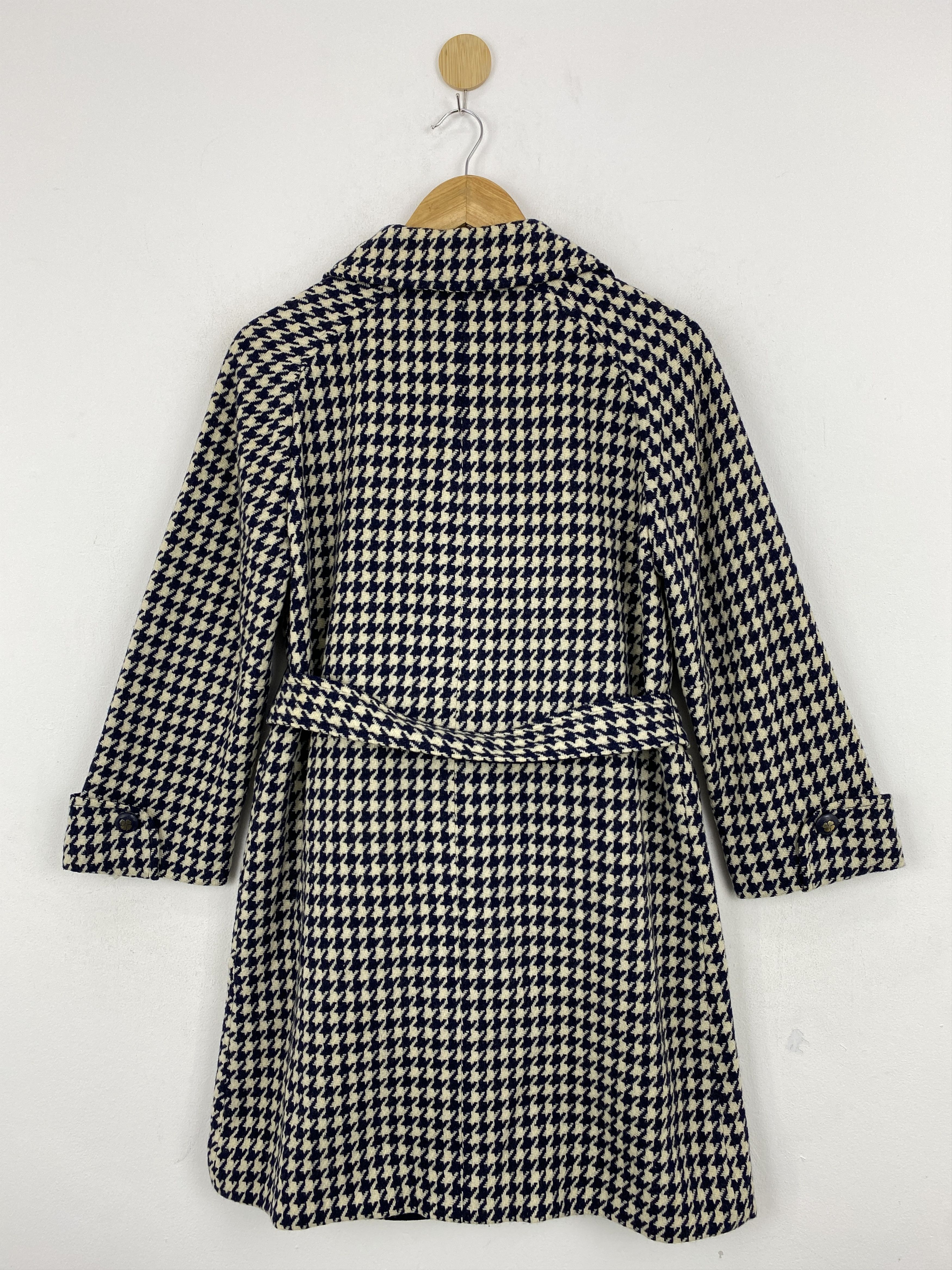 Japanese Brand Vintage Twenty Two Up Ladies Belted Blue White Coat JA0064 Size S / US 4 / IT 40 - 2 Thumbnail