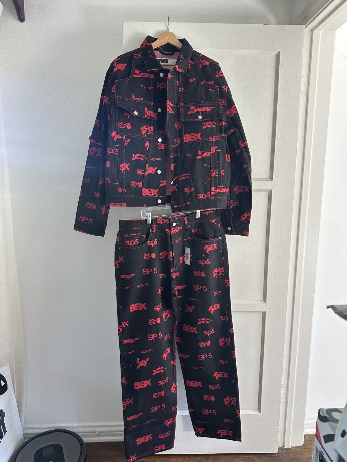 Sp5der Sp5der AOP sex denim jacket Size US L / EU 52-54 / 3 - 2 Thumbnail